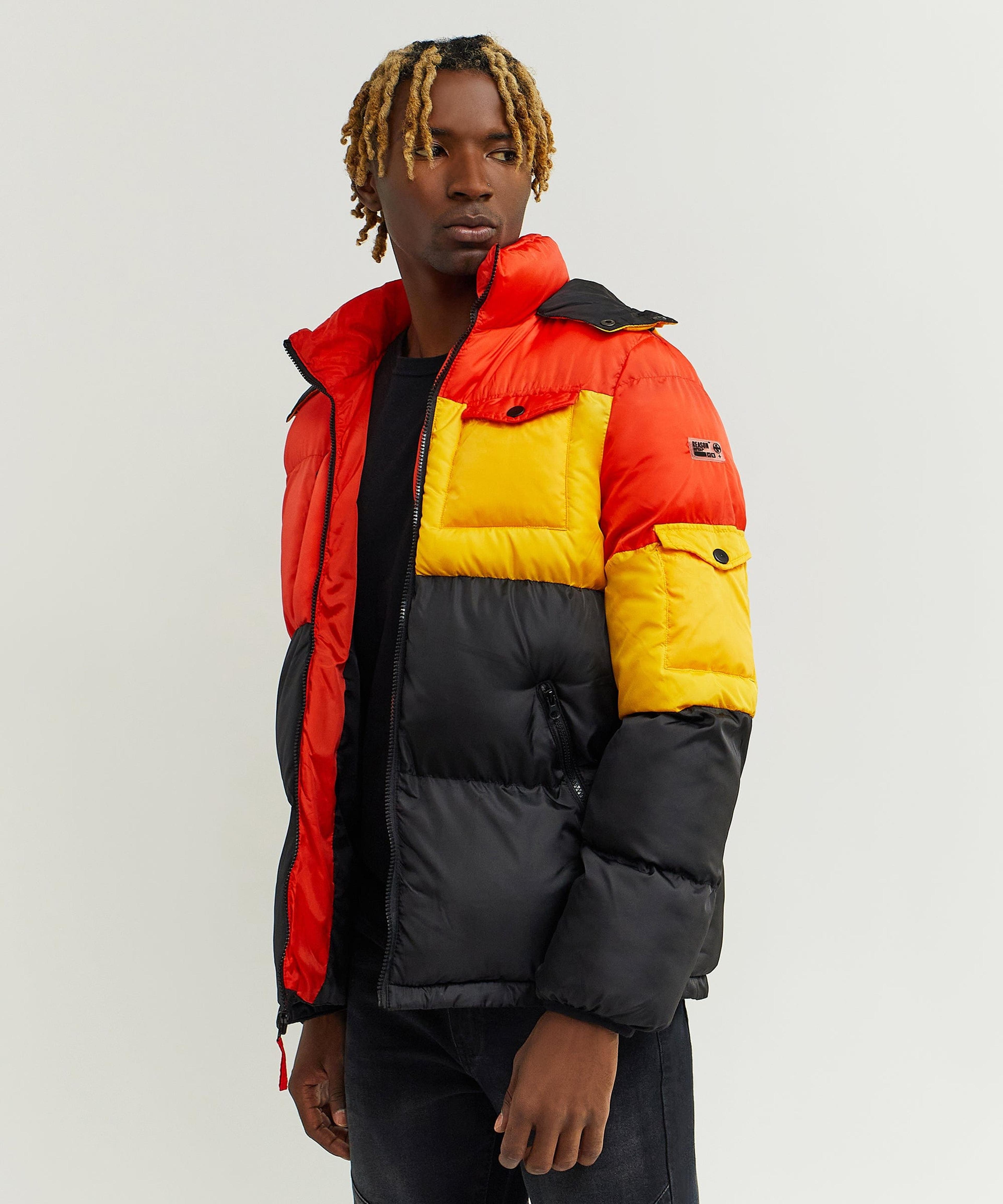 Alternate View 5 of Larry Color Block Hooded Puffer Jacket