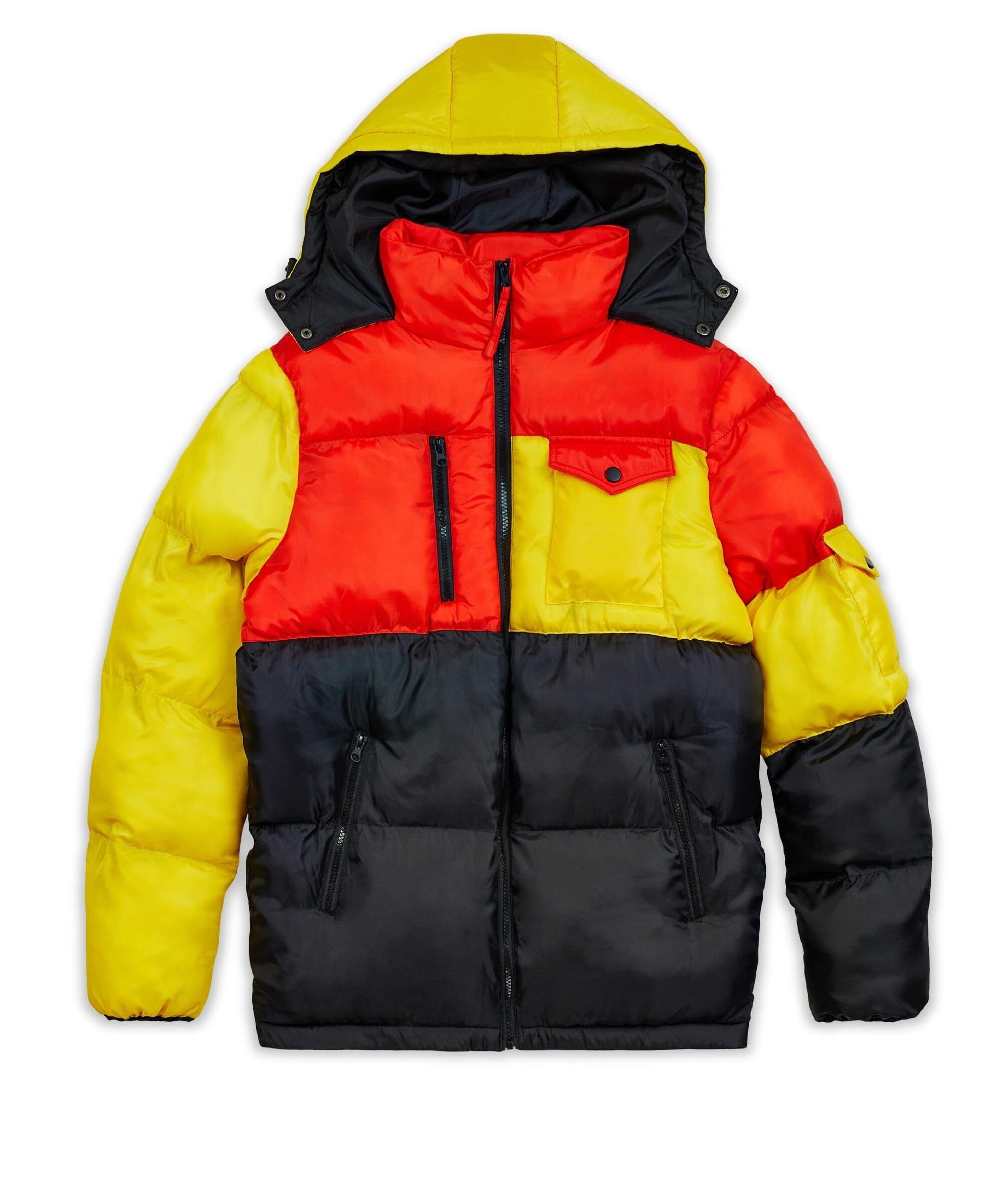 Alternate View 2 of Larry Color Block Hooded Puffer Jacket