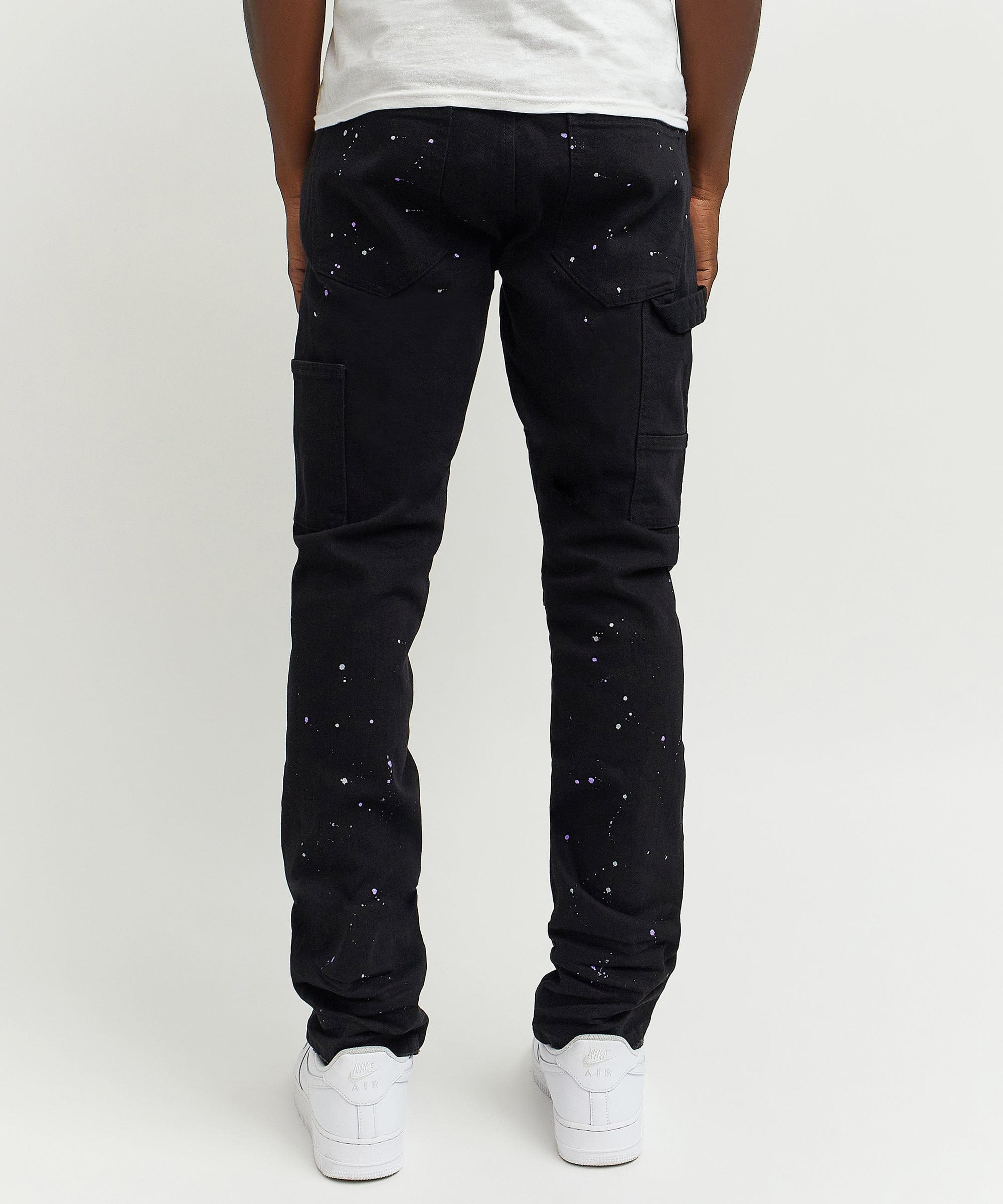 Alternate View 7 of Paint Splatter Denim Jeans - Black