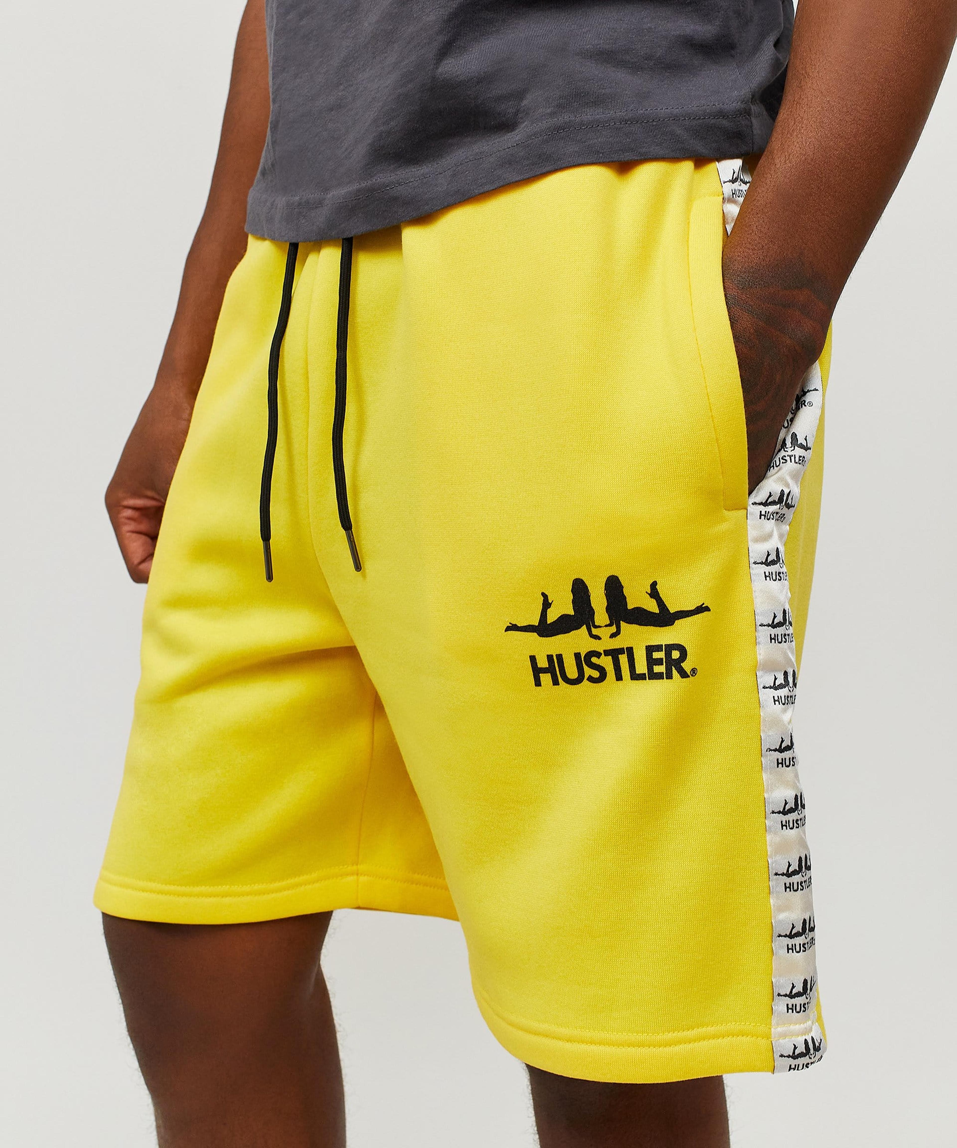 Hustler Side Stripe Shorts - Yellow