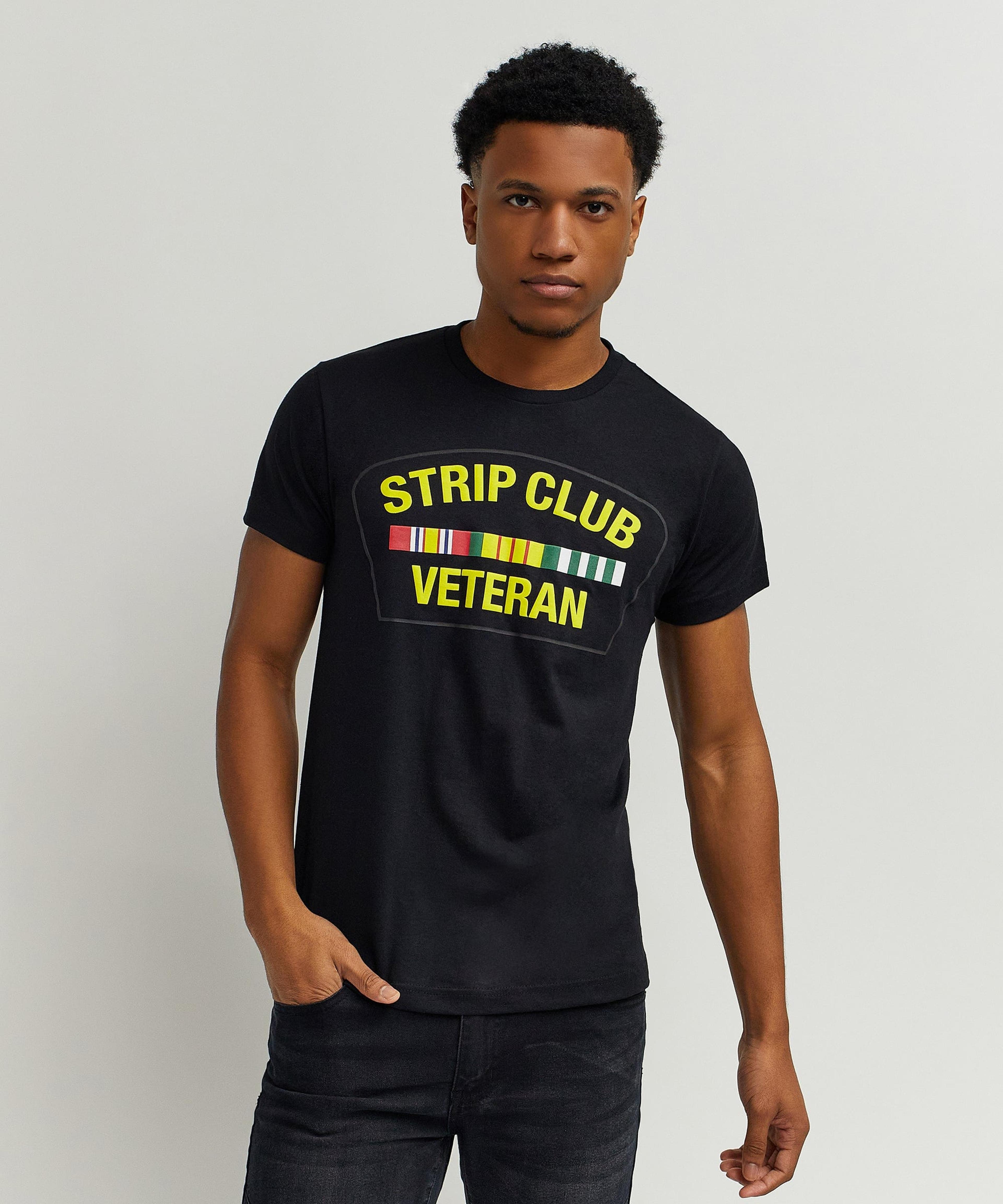 Alternate View 1 of Strip Club Veteran Short Sleeve Tee - Black
