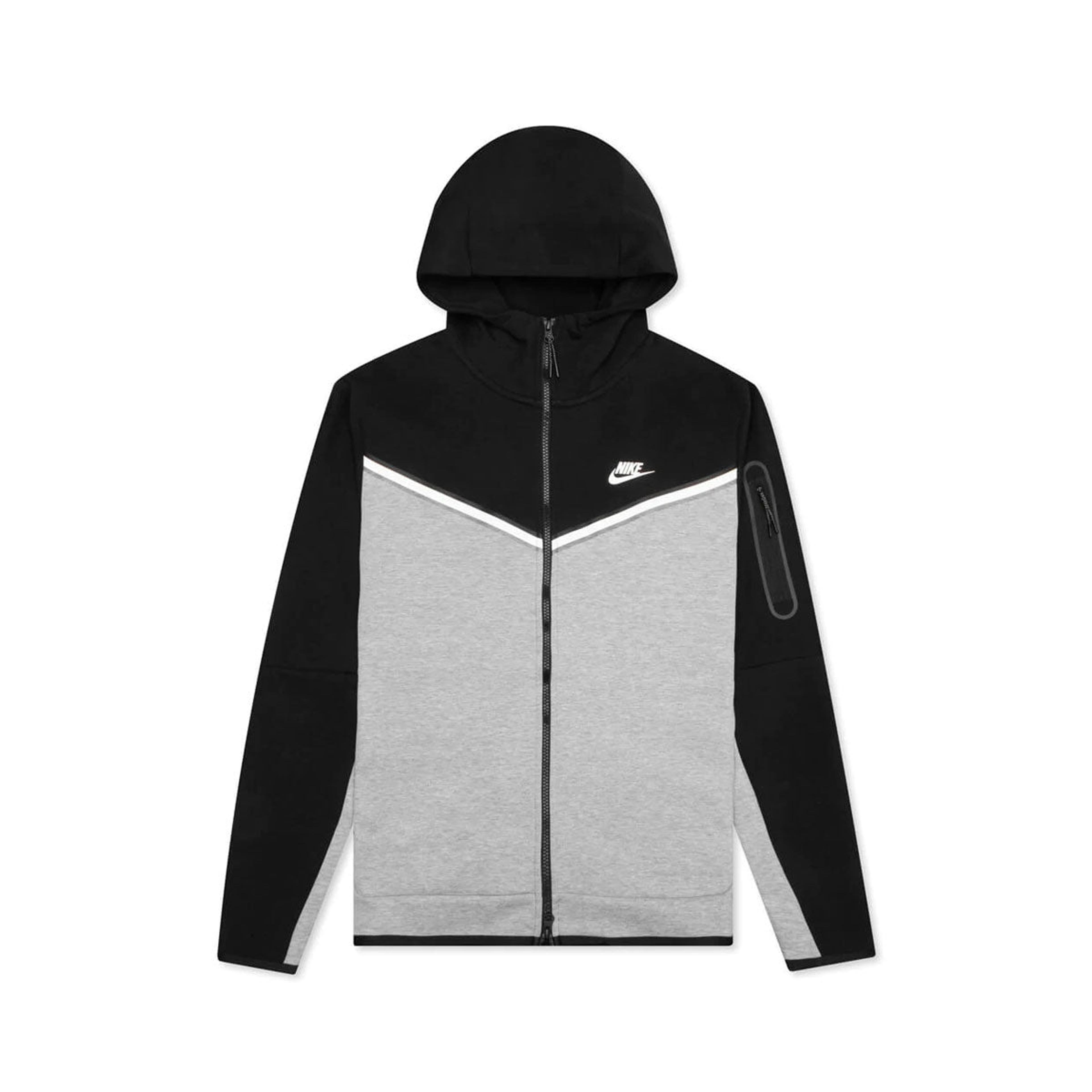 Nike Men's Sportswear Tech Fleece Full-Zip Hoodie Black Grey Hea