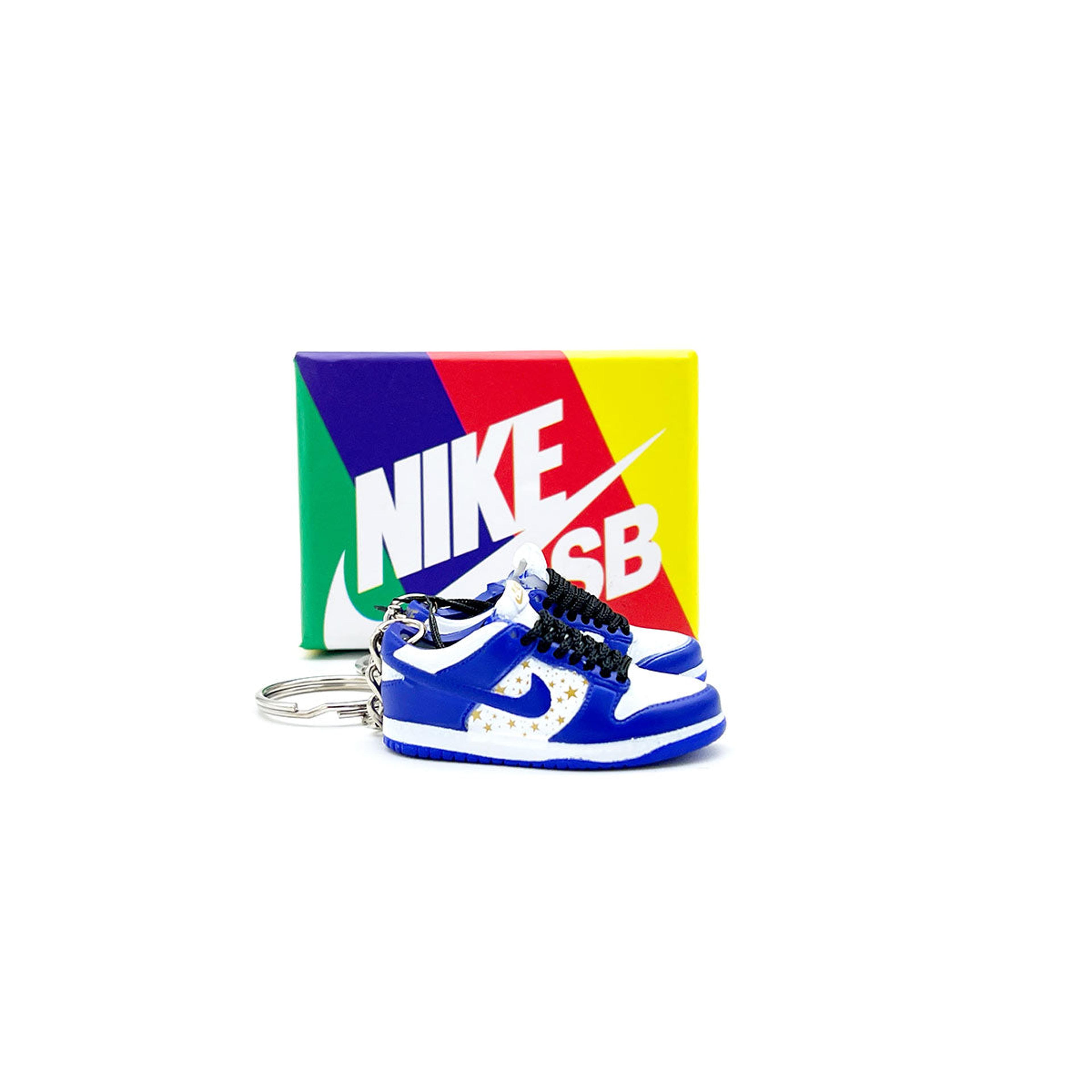 3D Sneaker Keychain- Nike SB Dunk Low Supreme Stars Hyper Royal 