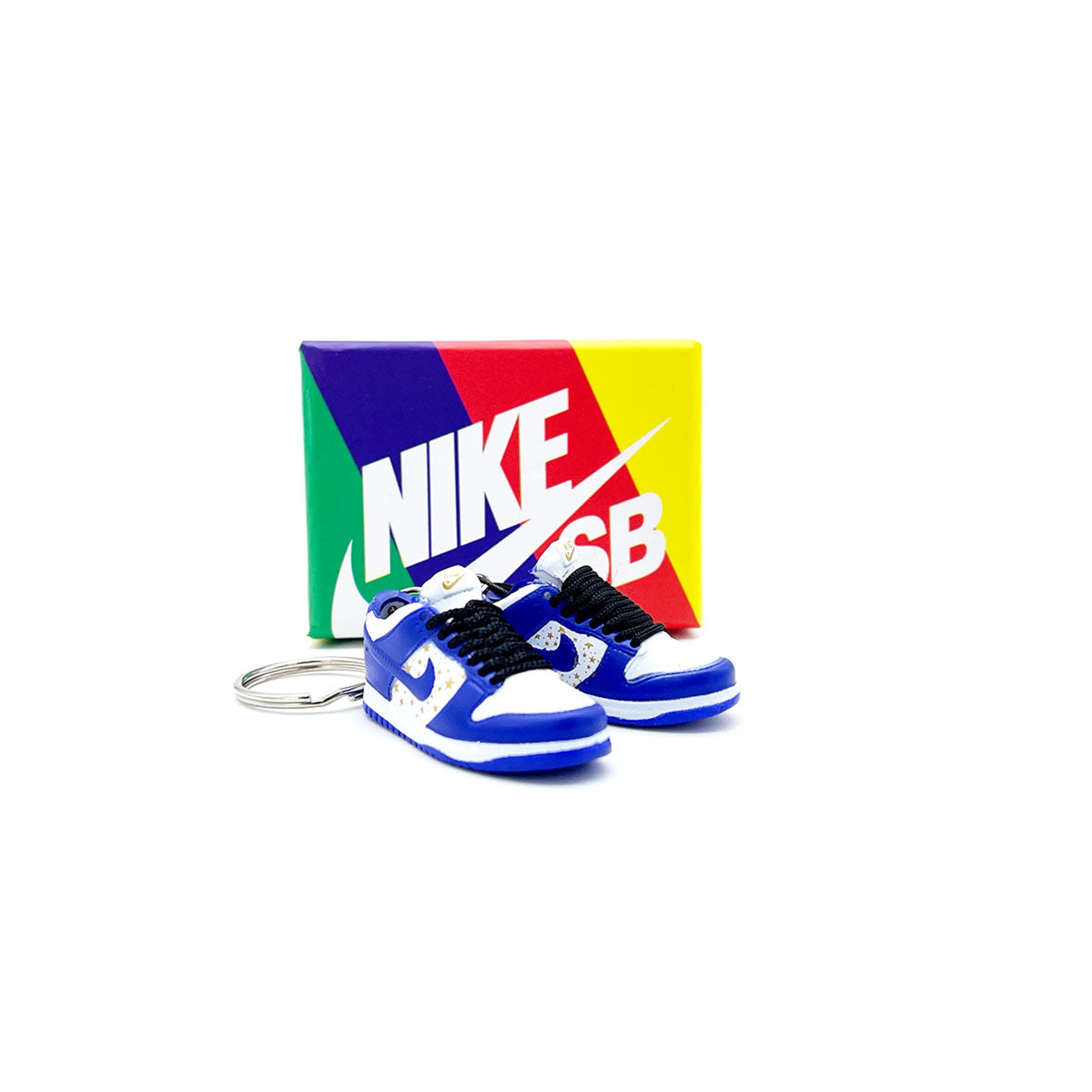 Alternate View 1 of 3D Sneaker Keychain- Nike SB Dunk Low Supreme Stars Hyper Royal 