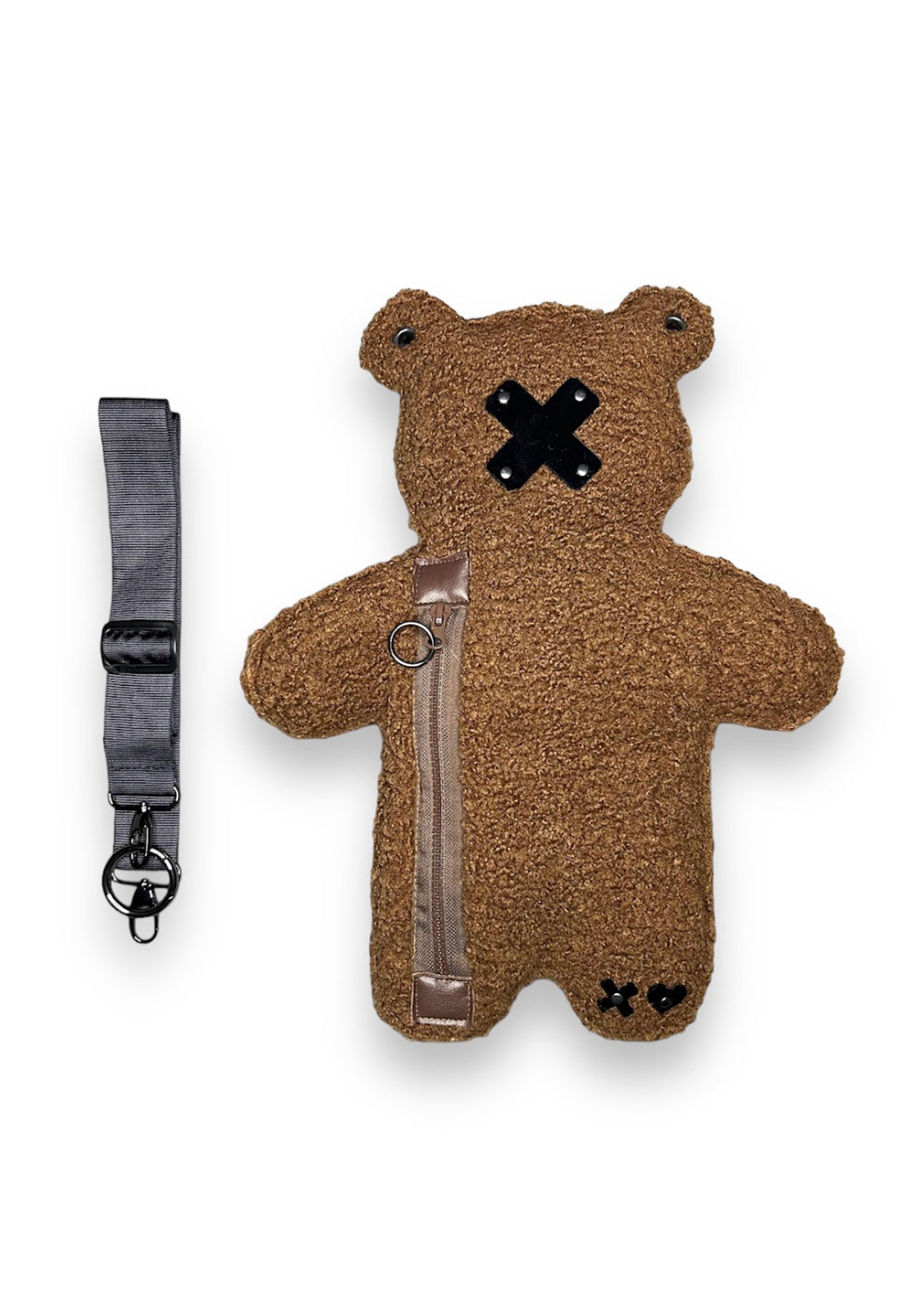 GRIZZLY | Brown Bouclé | Black Acrylic Bear Bag