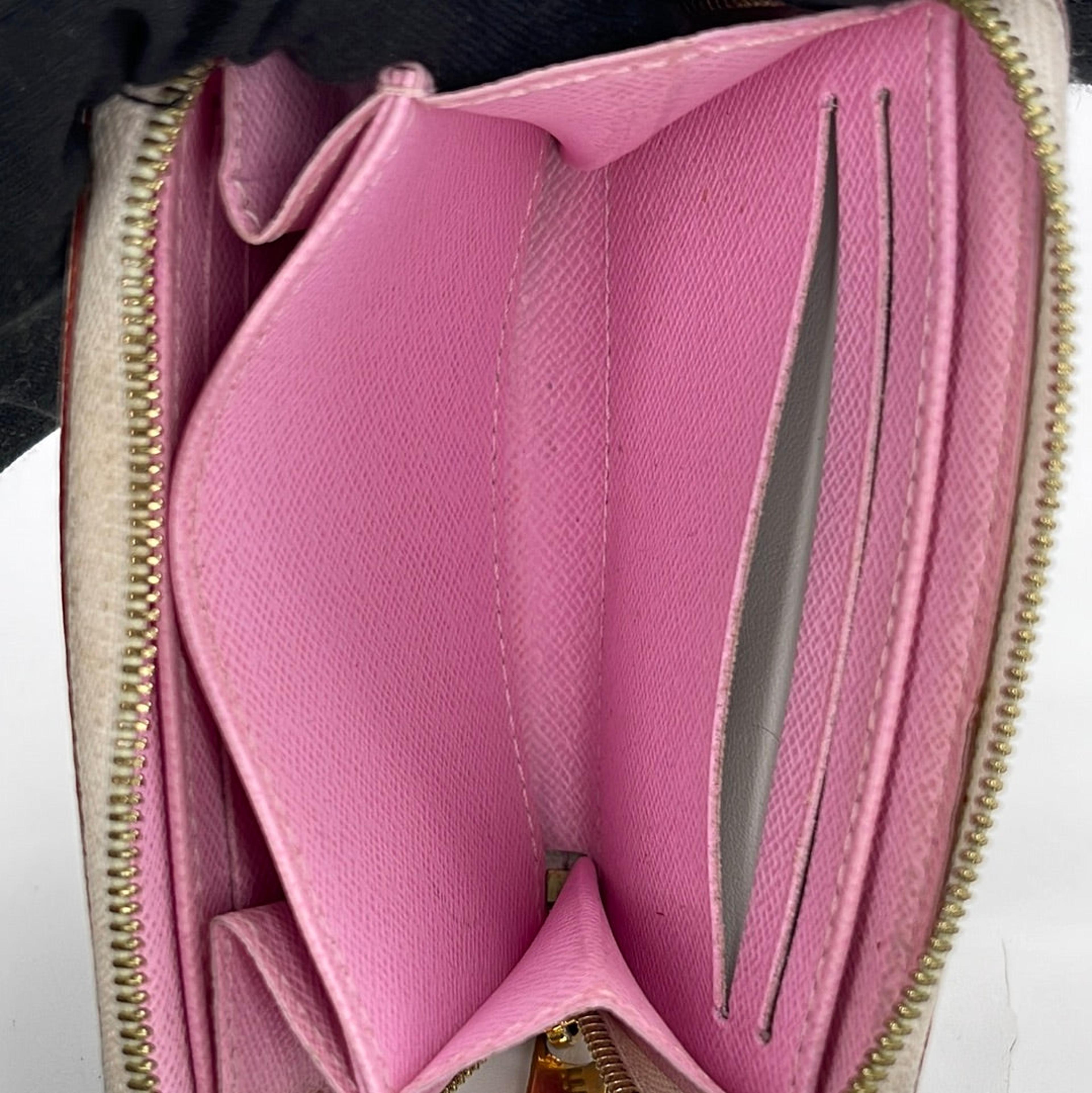 PRELOVED Louis Vuitton White MULTICOLOR Mini Zippy Wallet TS1130 082323