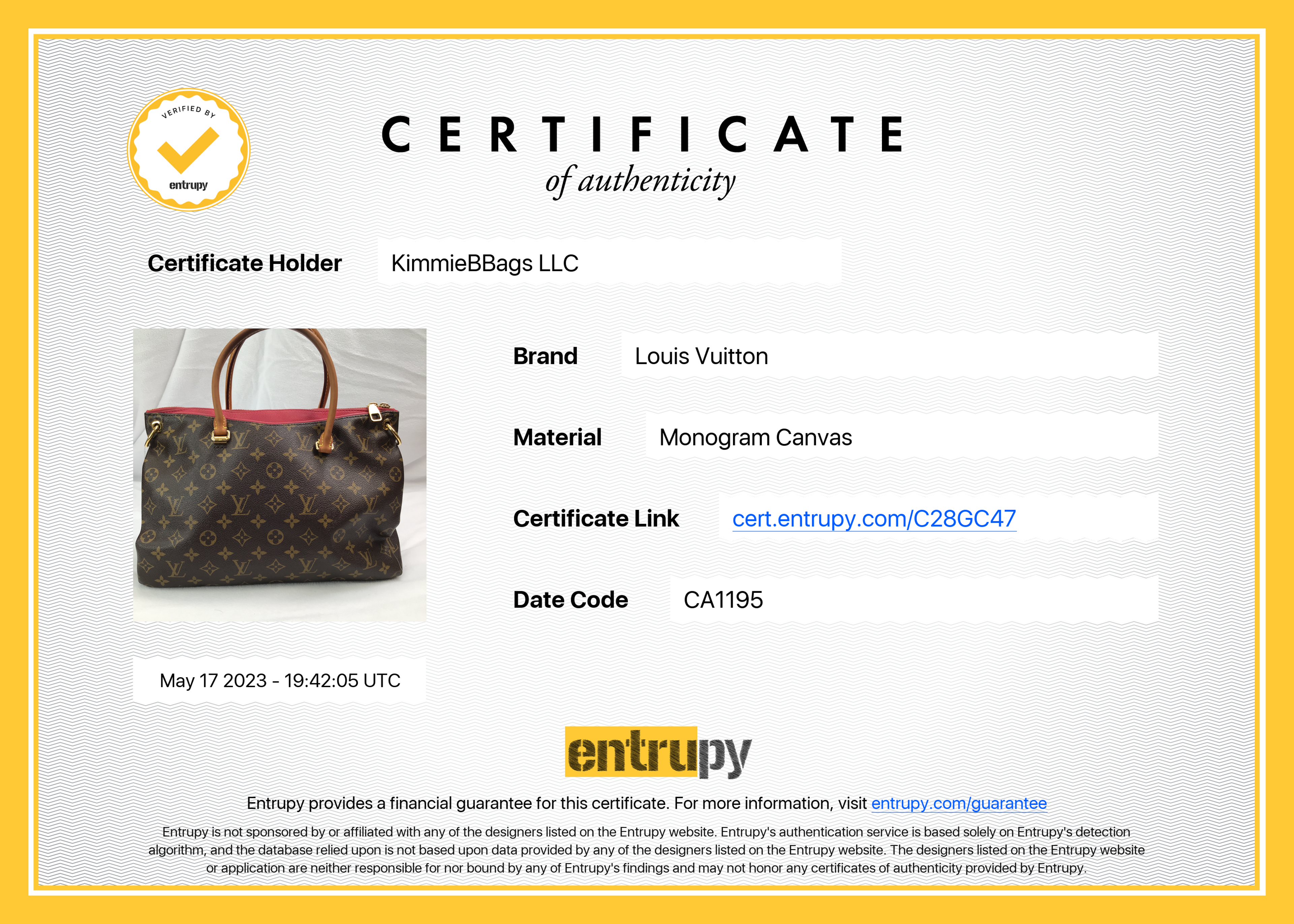 Preloved Louis Vuitton Pallas mm Crossbody Bag SD3143 100423