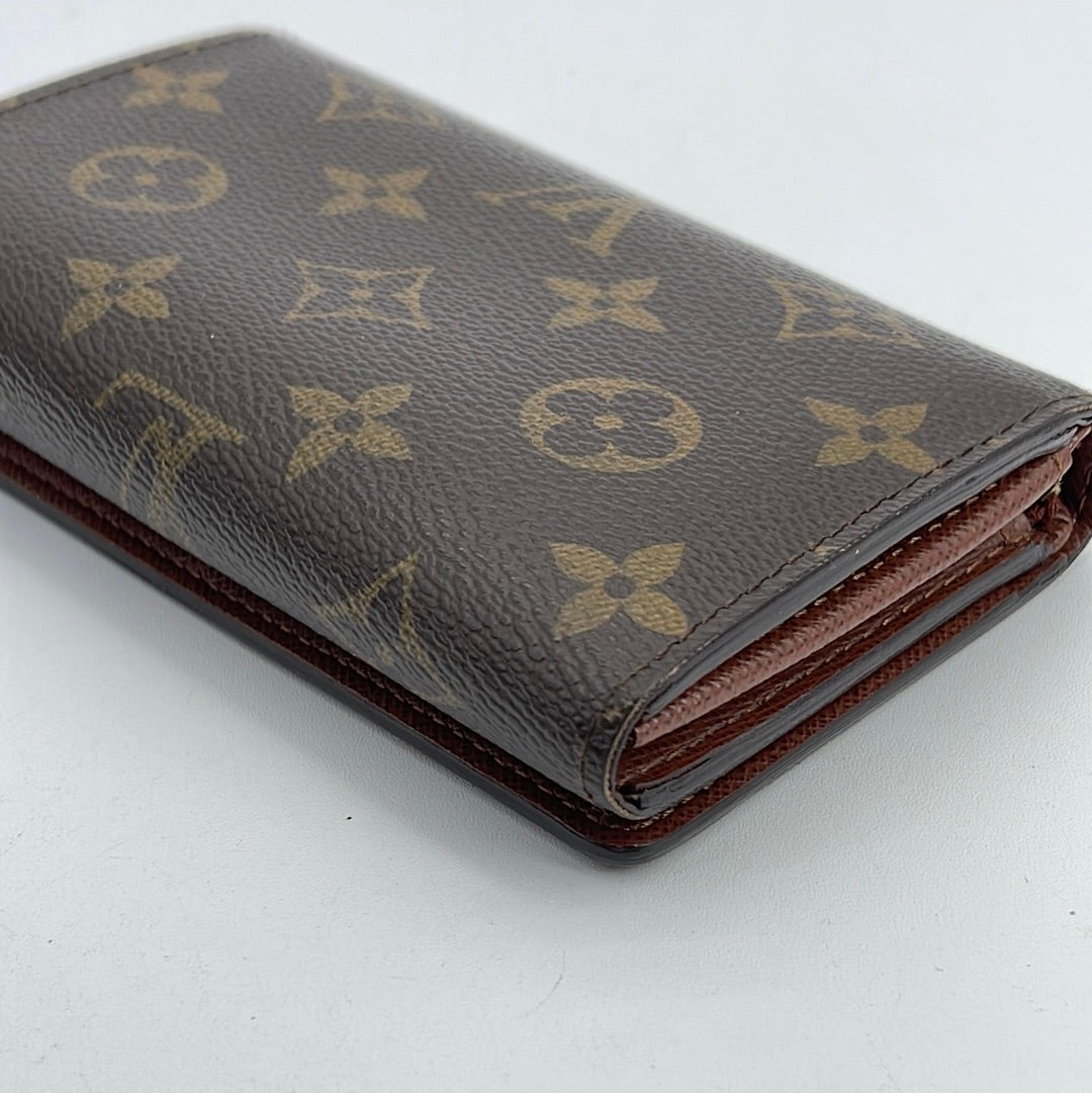 Authentic Louis Vuitton Monogram Porte Monnaie Billets Tresor Bifold Wallet  !