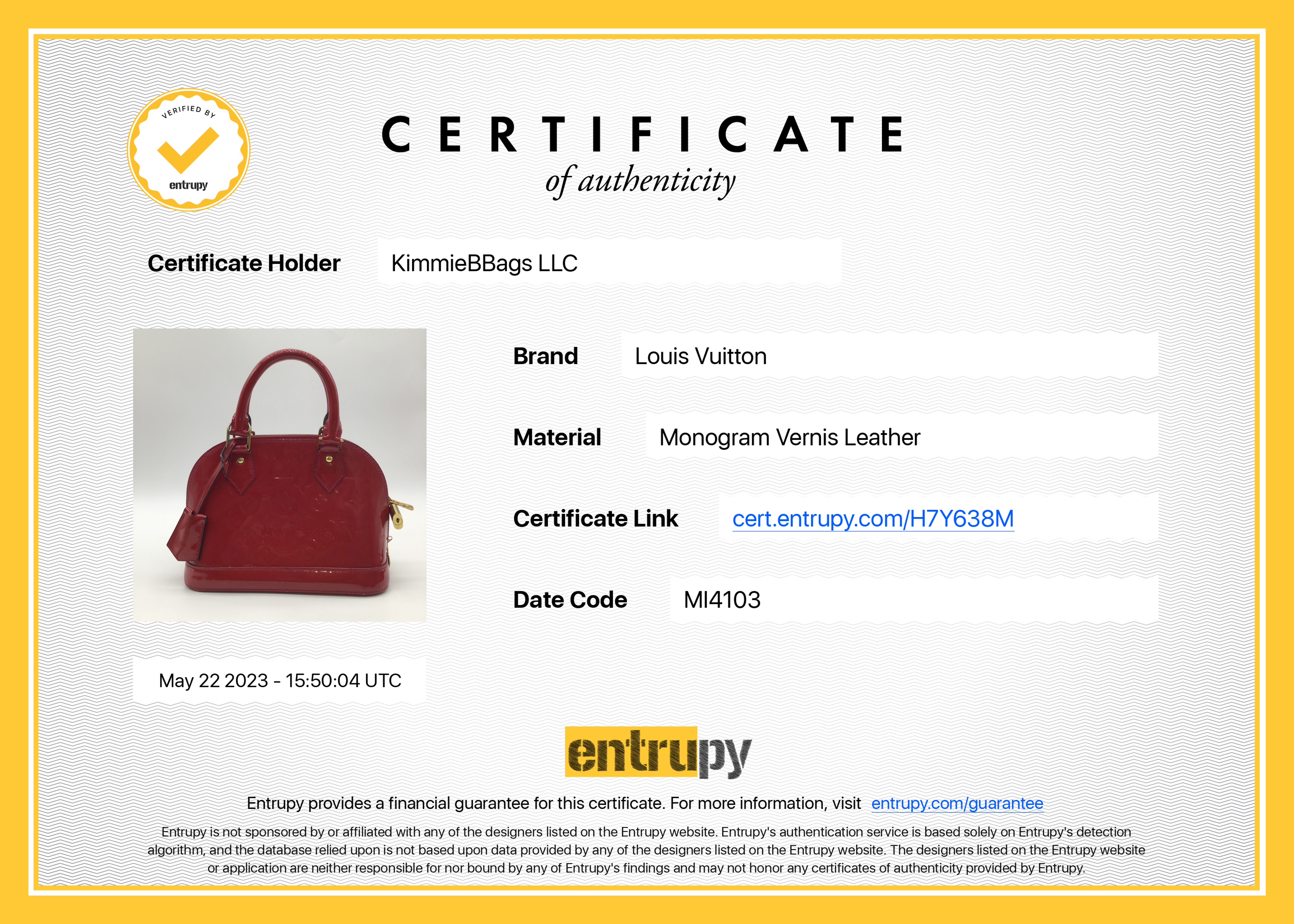 PRELOVED Louis Vuitton Red Alma BB Monogram Vernis Leather Crossbody B –  KimmieBBags LLC