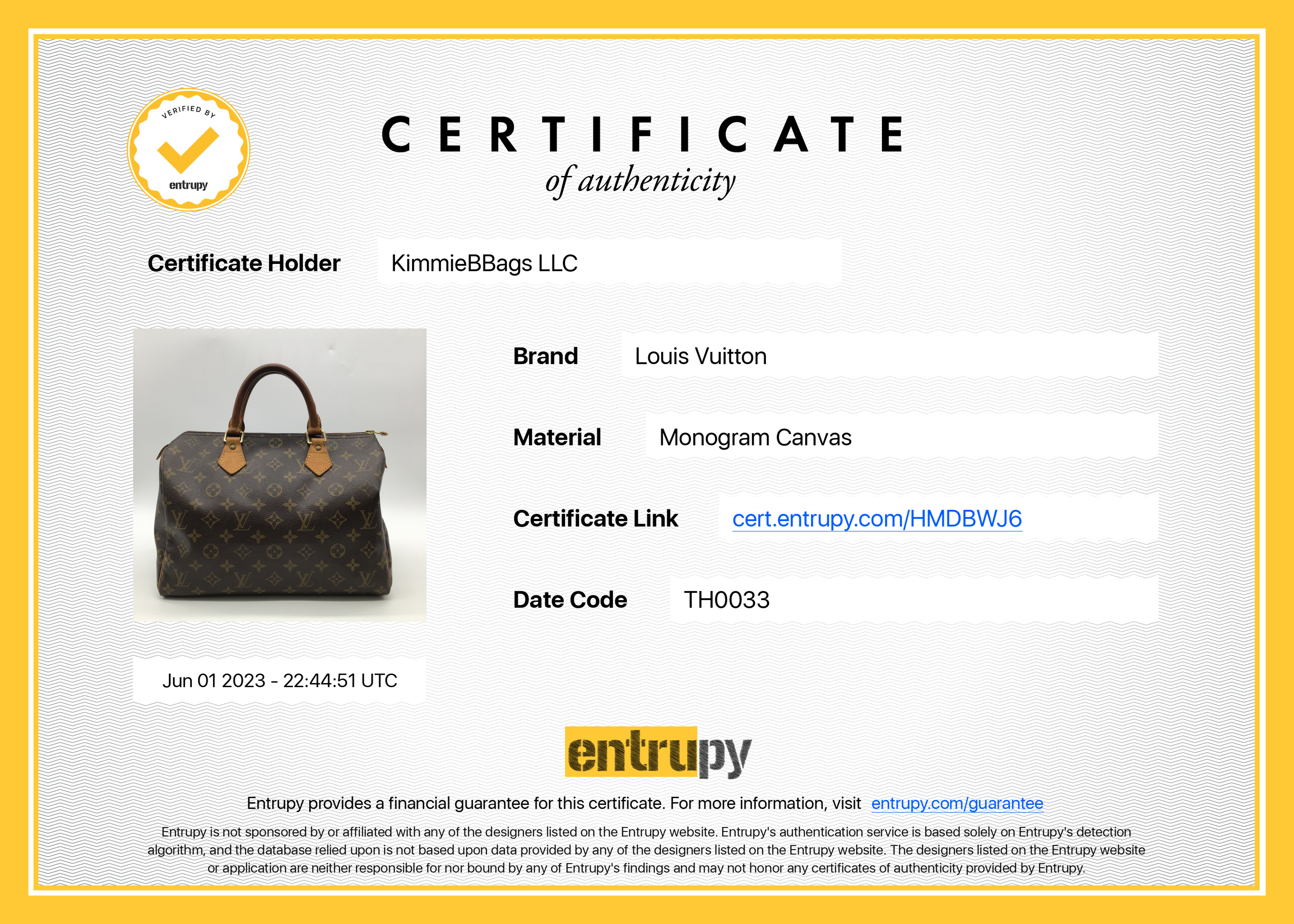 NTWRK - PRELOVED Louis Vuitton Monogram Speedy 30 Bag TH0033 061323 $200