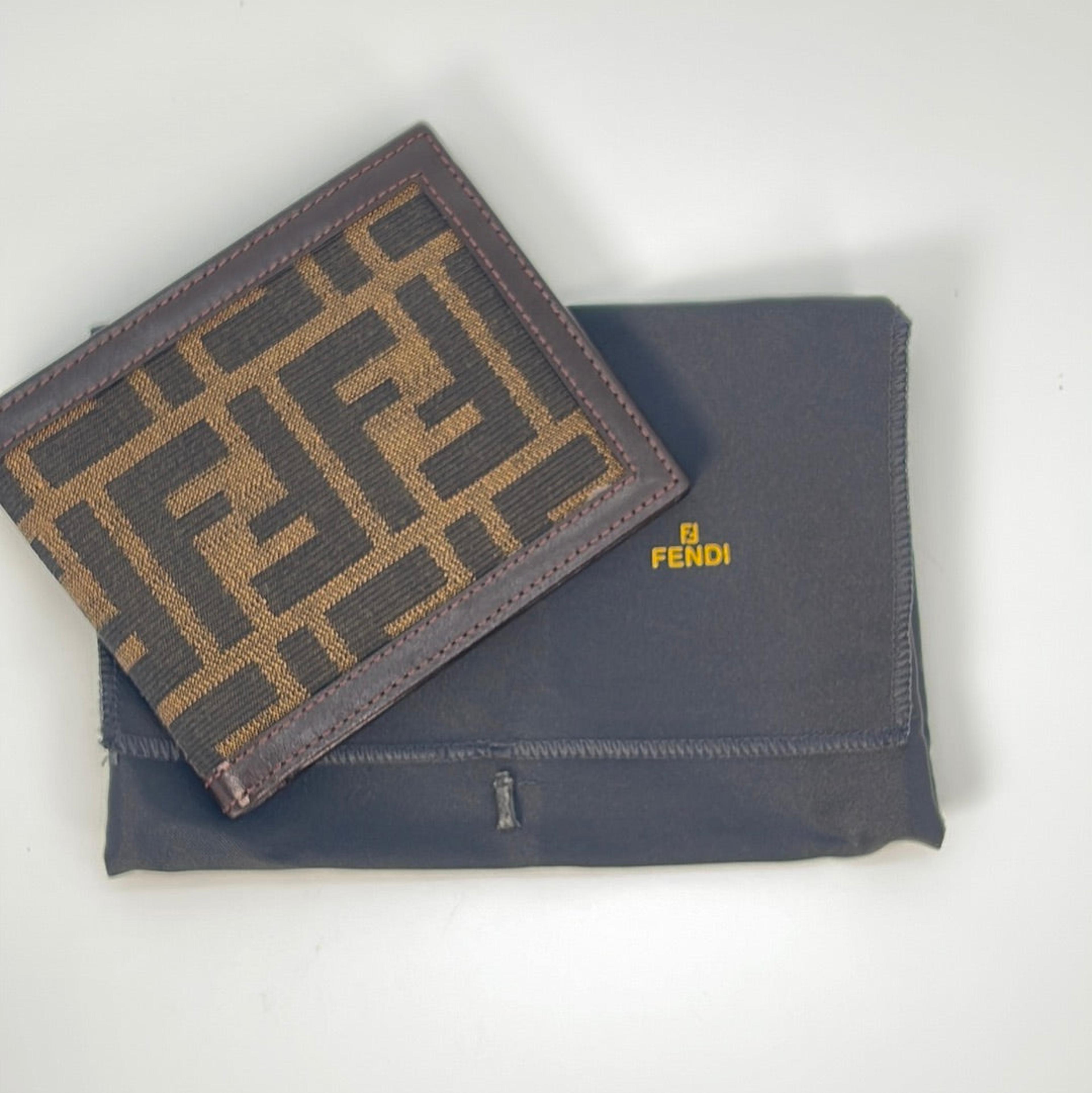 FENDI Authentic Vintage Zucca Pattern Bifold Wallet 