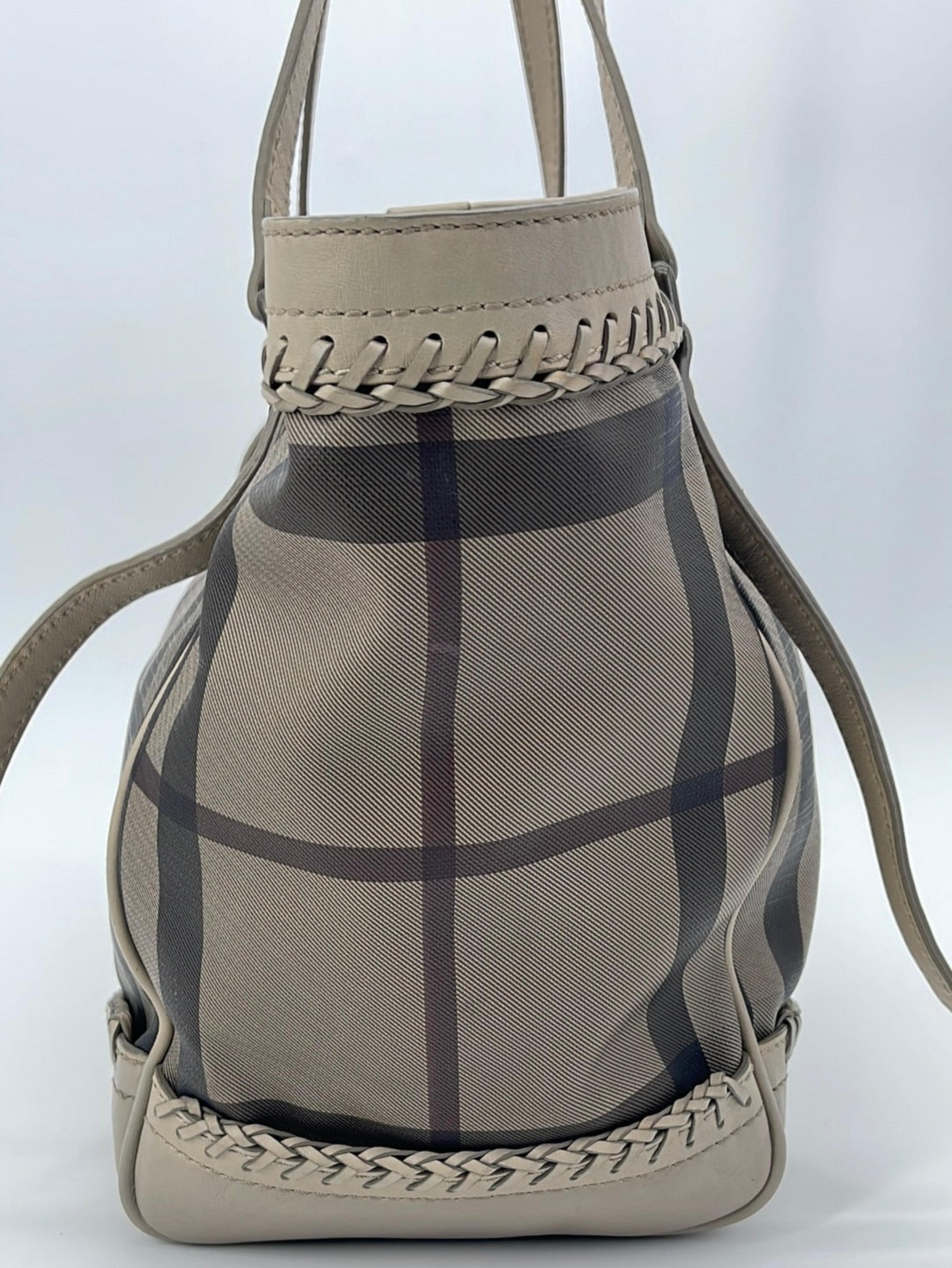 Sold at Auction: Burberry Haymarket Check Canvas and Leather Crossbody