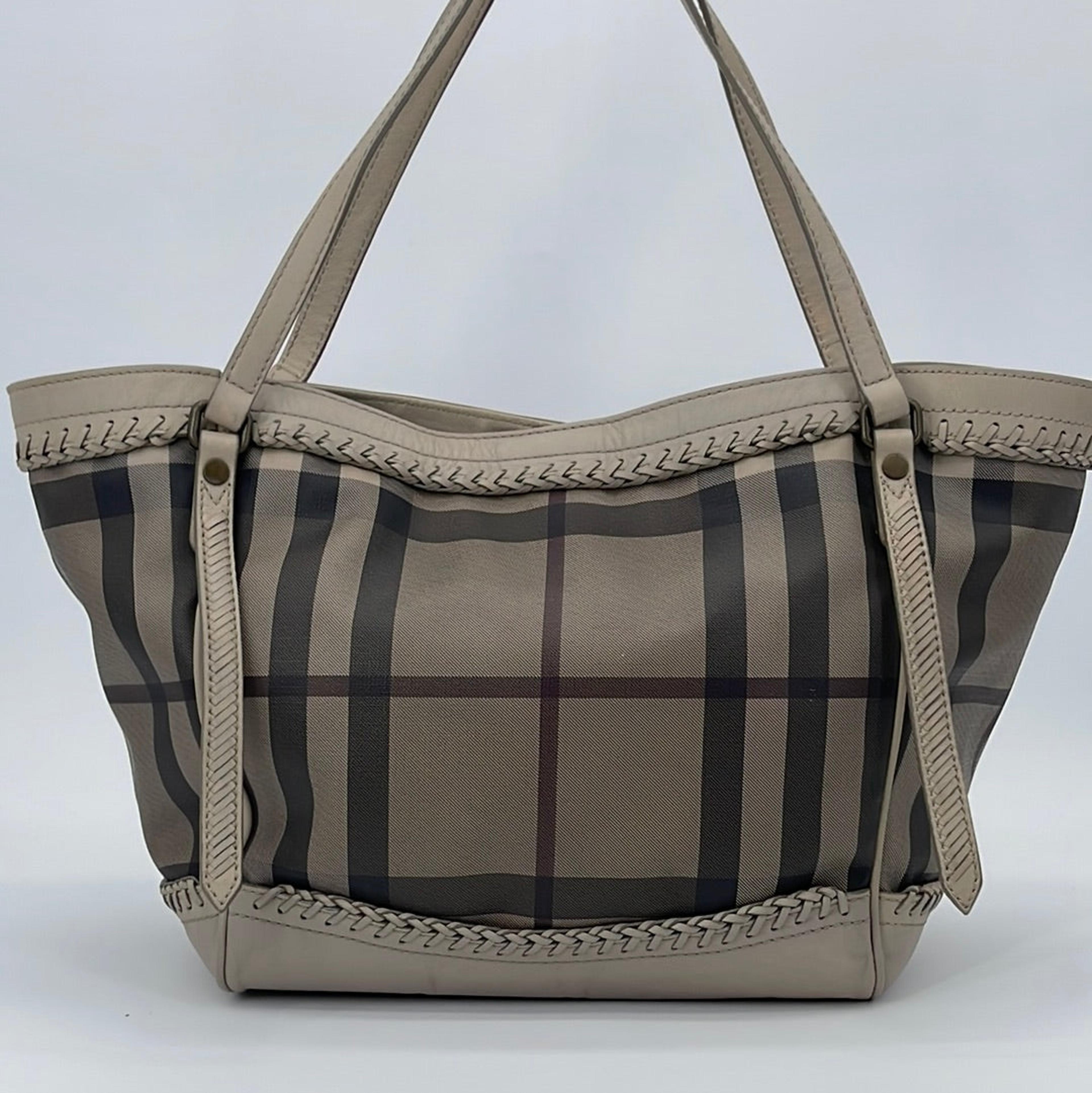 Burberry Vintage Women's Beige Brown House Check Canvas