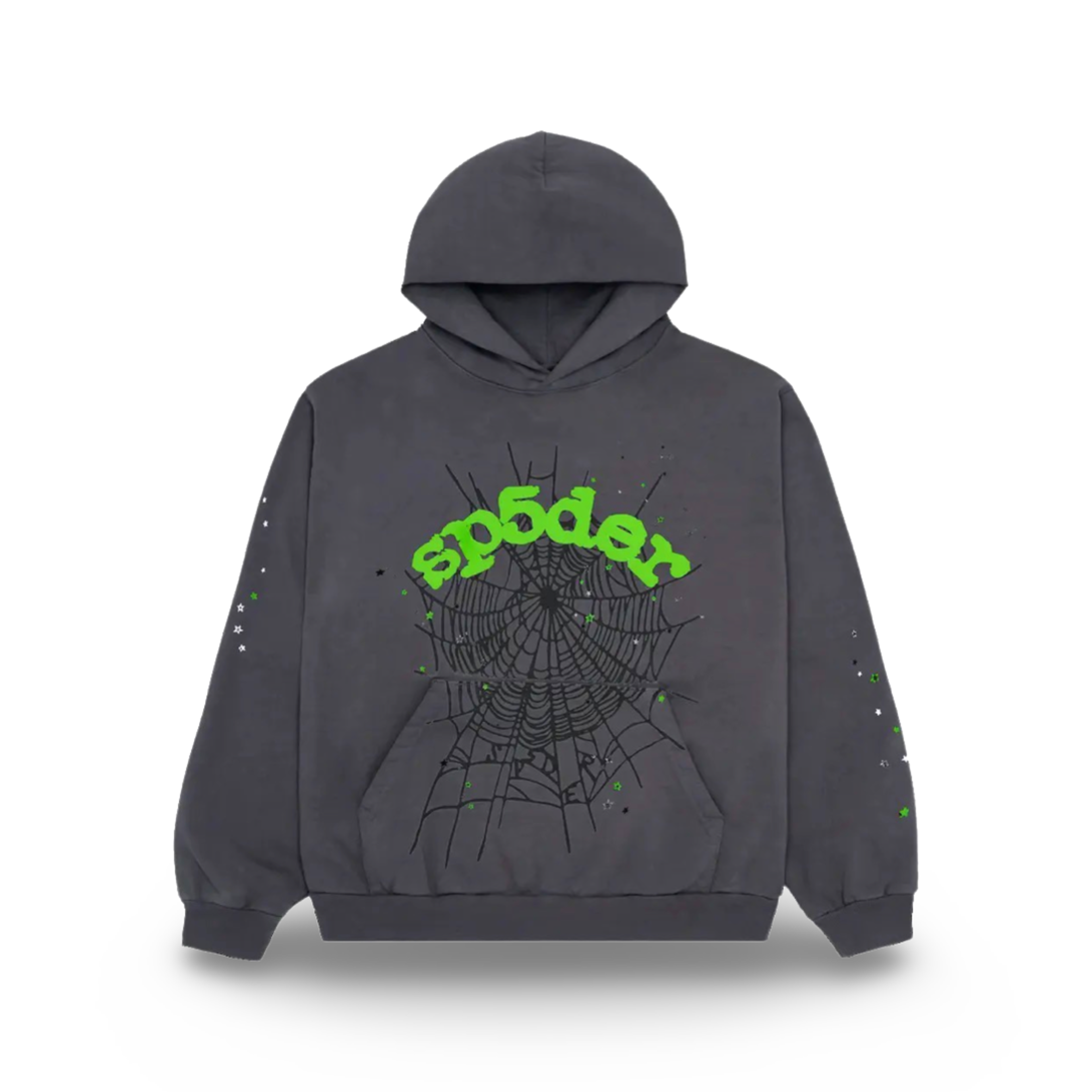 Sp5der Hoodie Grey/Neon