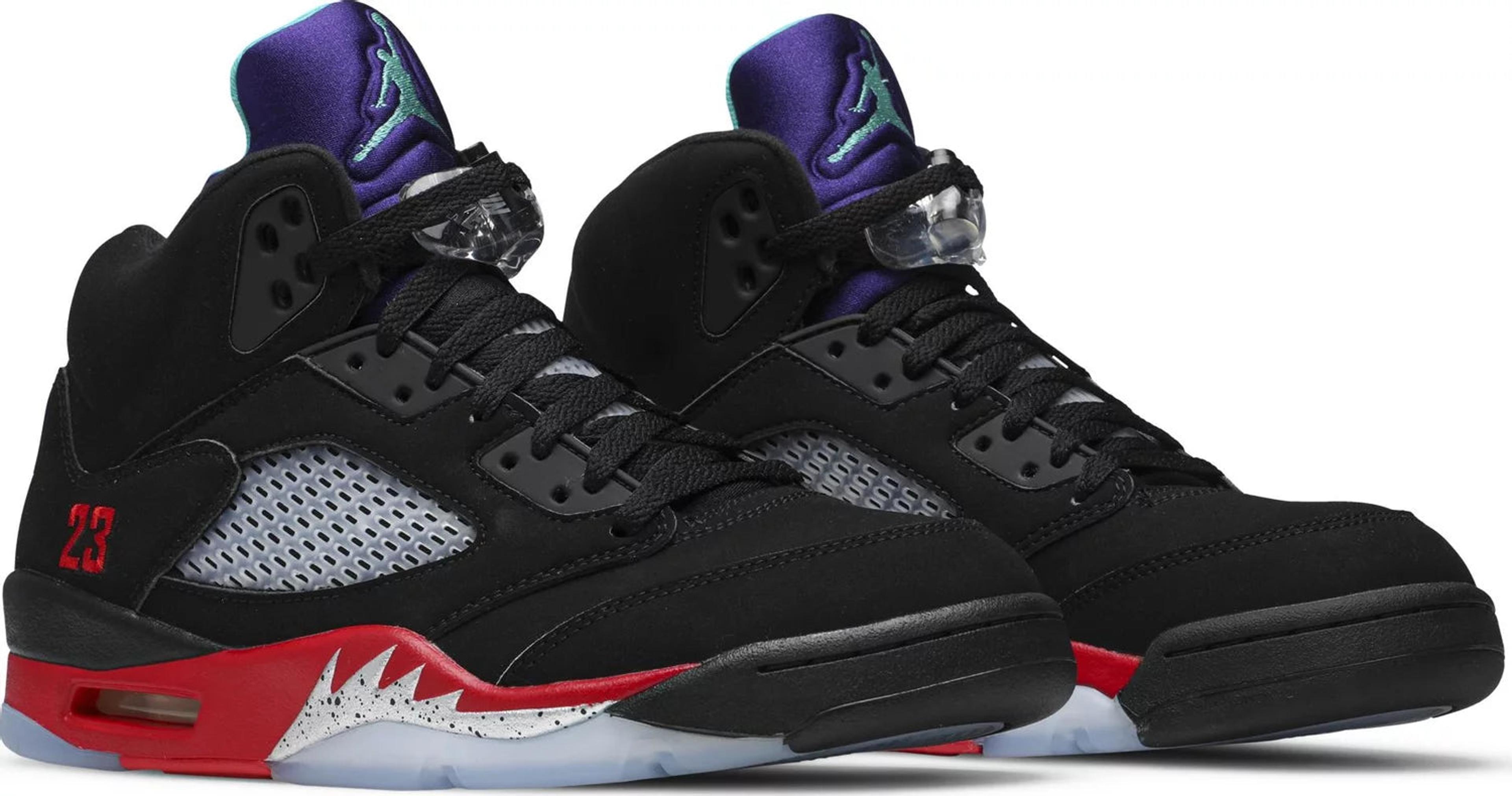 Alternate View 3 of Nike Jordan 5 Retro Top 3 Black Red Grape (CZ1786-001) Men's Siz