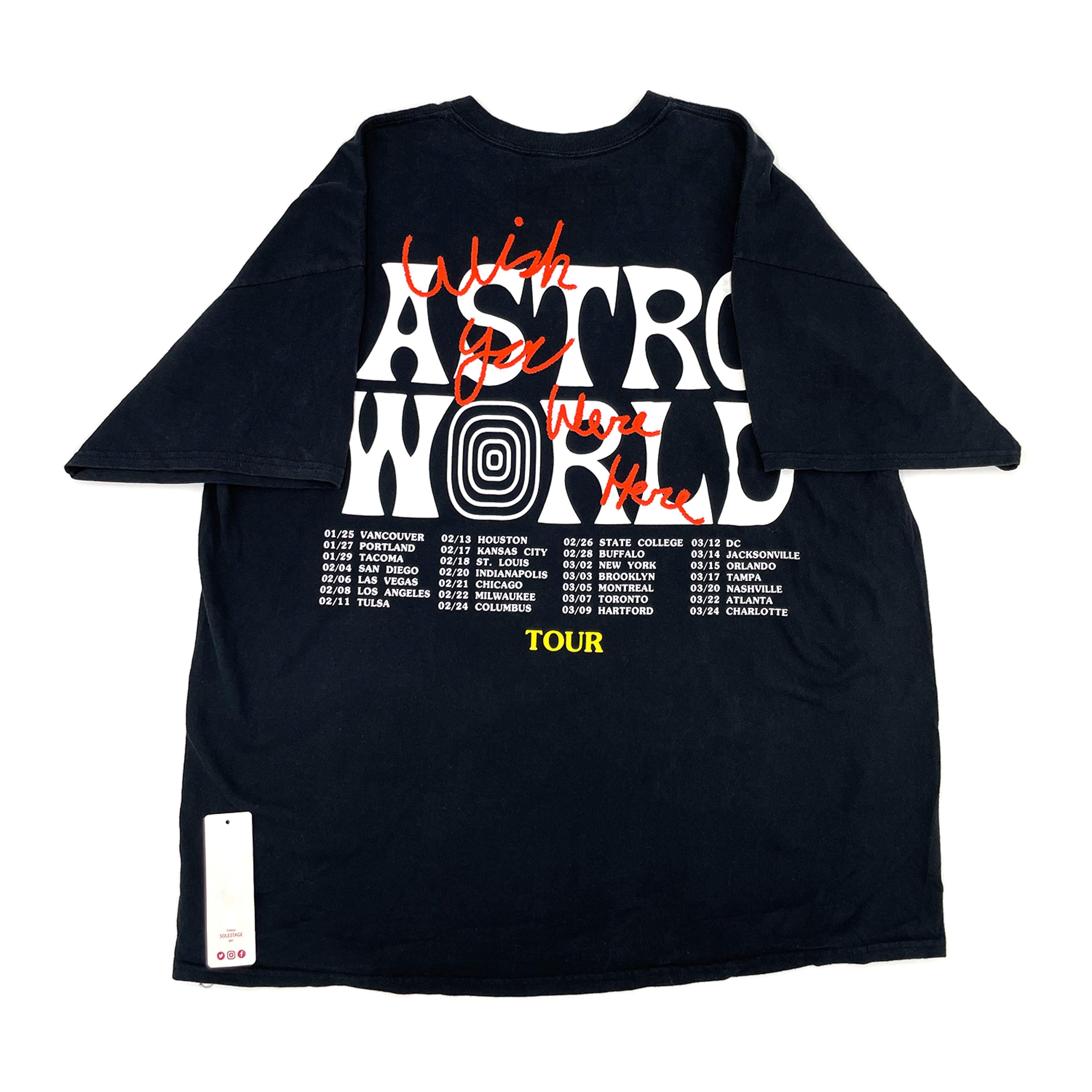 Alternate View 1 of Travis Scott Astroworld Tour Logo Black Tee 93665-250 Men's Size