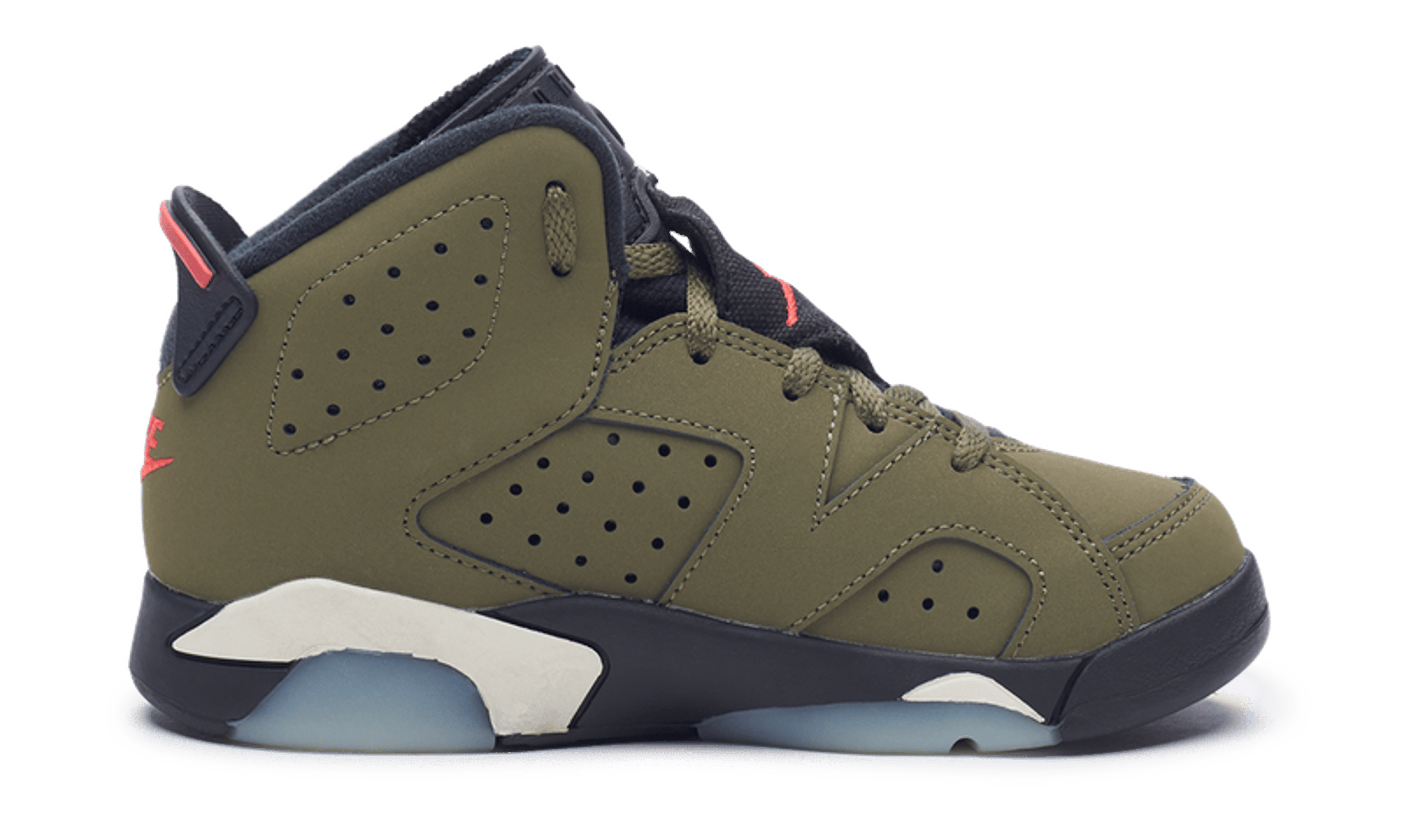 Alternate View 1 of Nike Jordan 6 Retro x Travis Scott PS (CQ3565-200) Preschool Siz