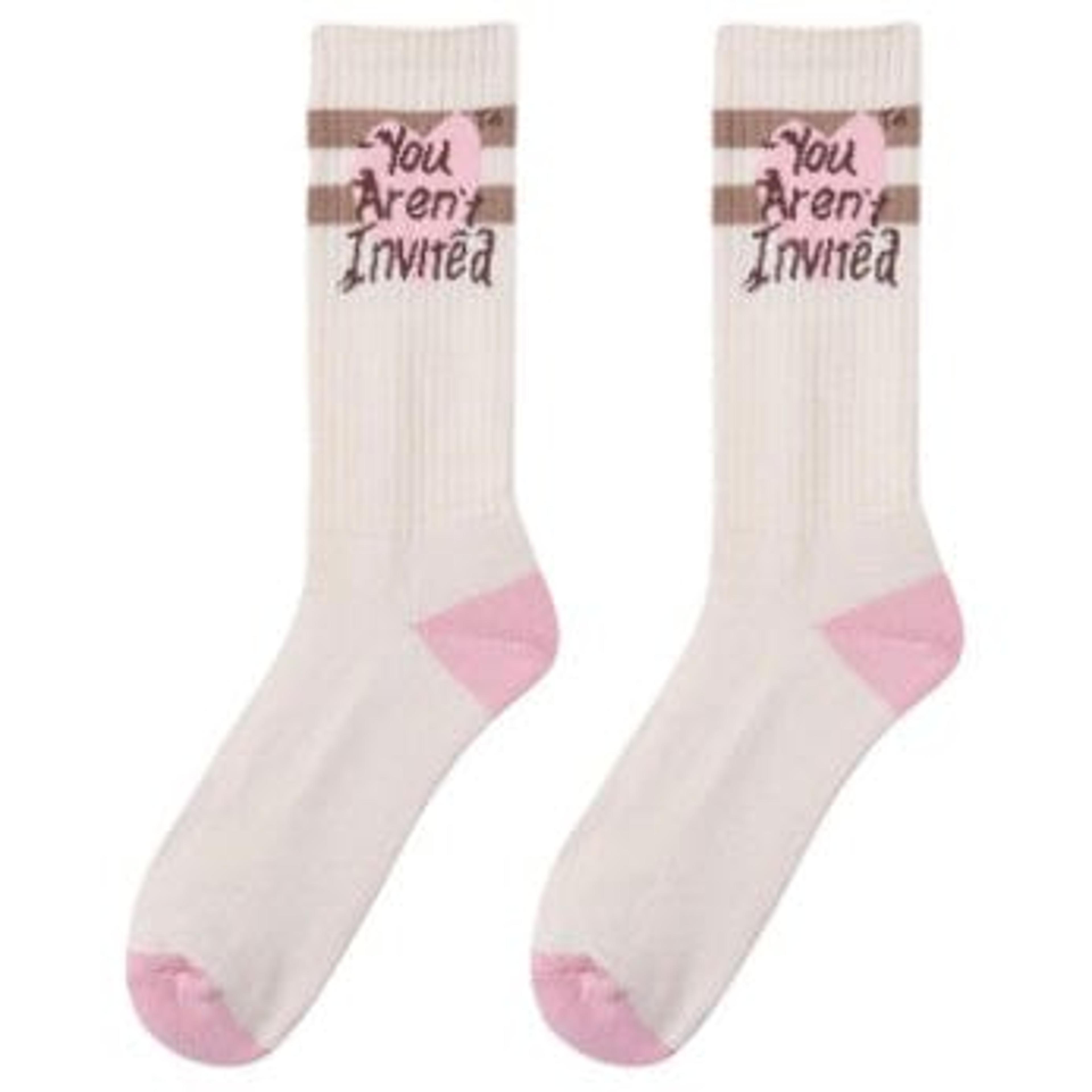 Hyde Park Y.A.I. Heart Sock (Off White/Pink)
