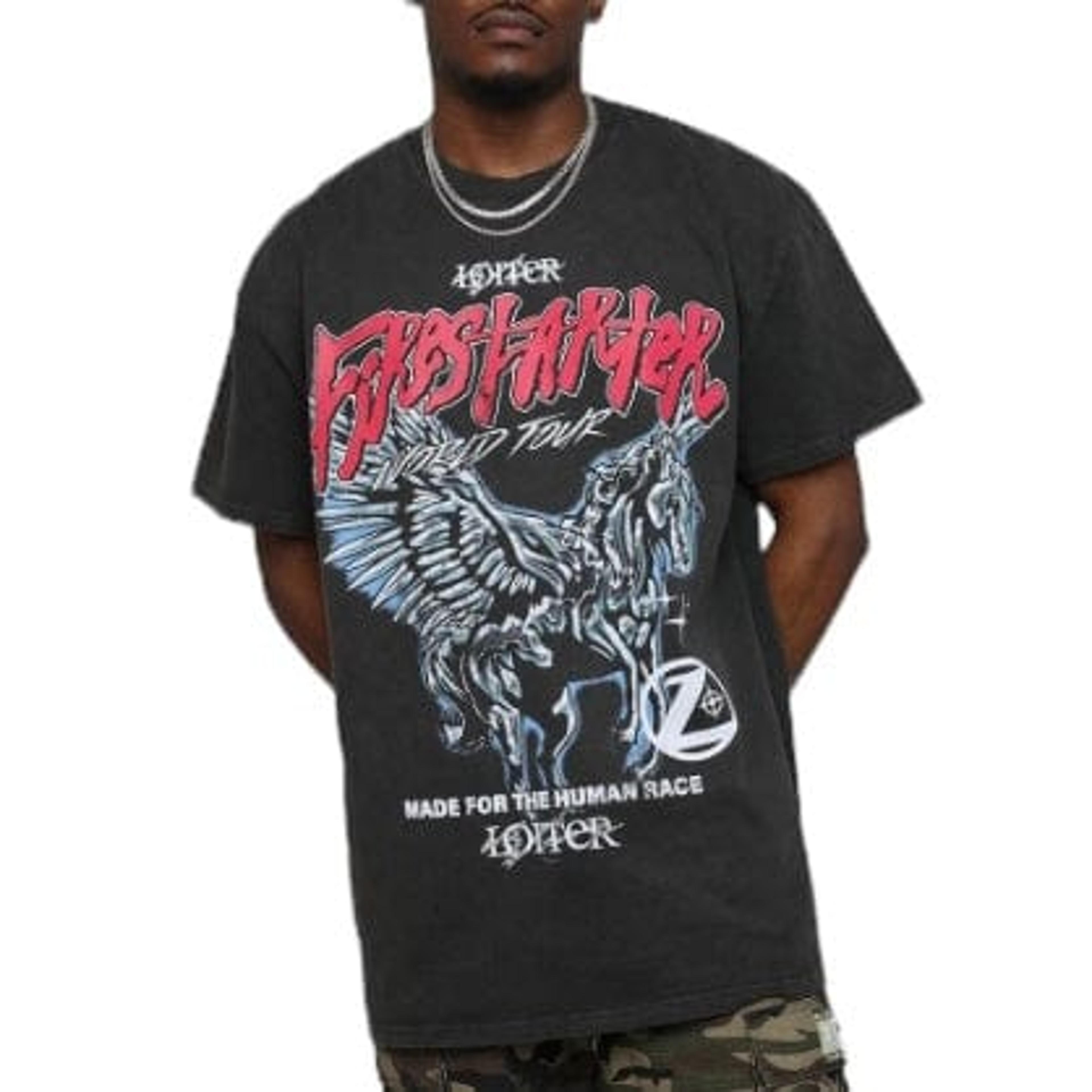 Loiter Firestarter Tour Ultra Premium Vintage T Shirt (Black Was