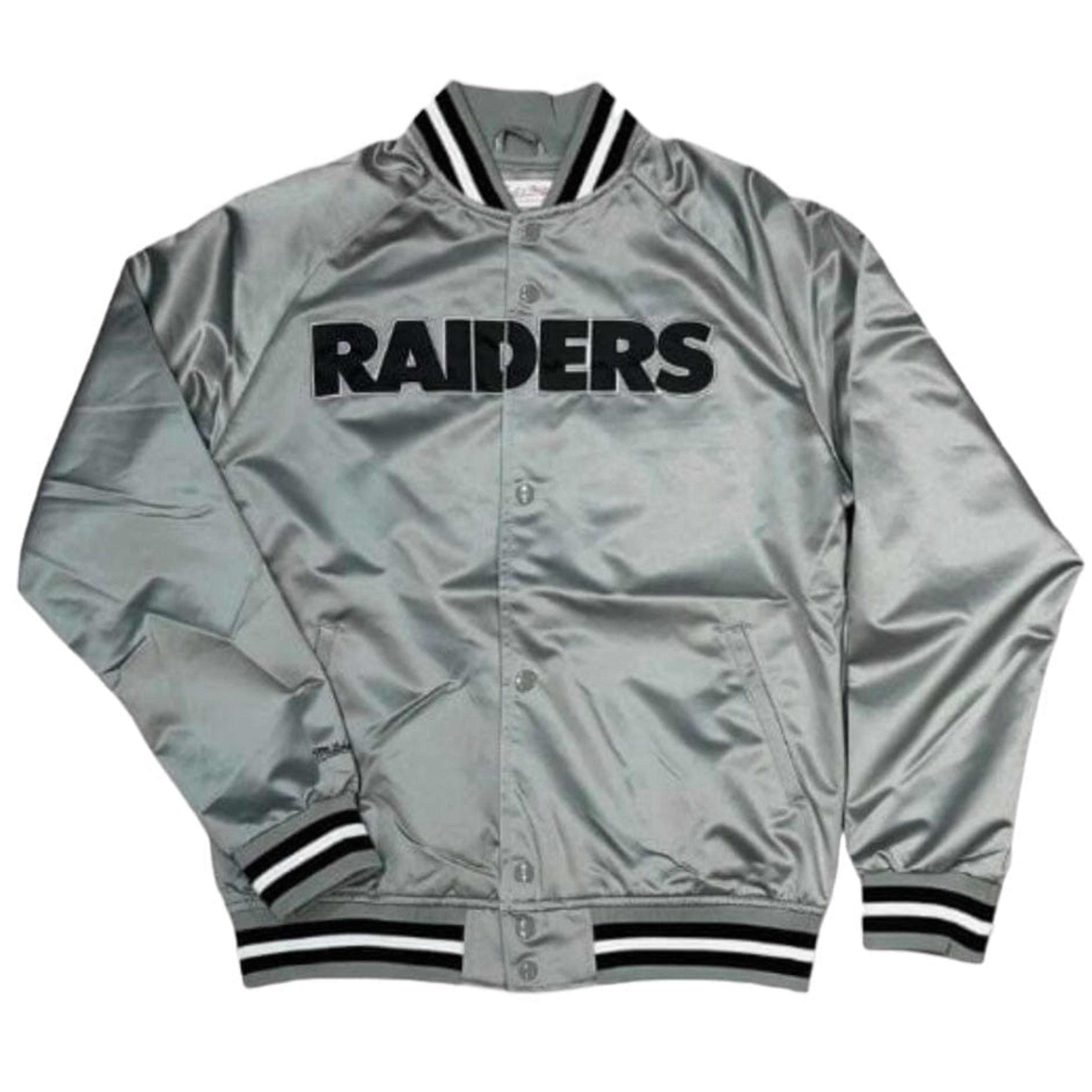 Mitchell & Ness NFL Oakland Raiders Double Clutch Jacket (Silver