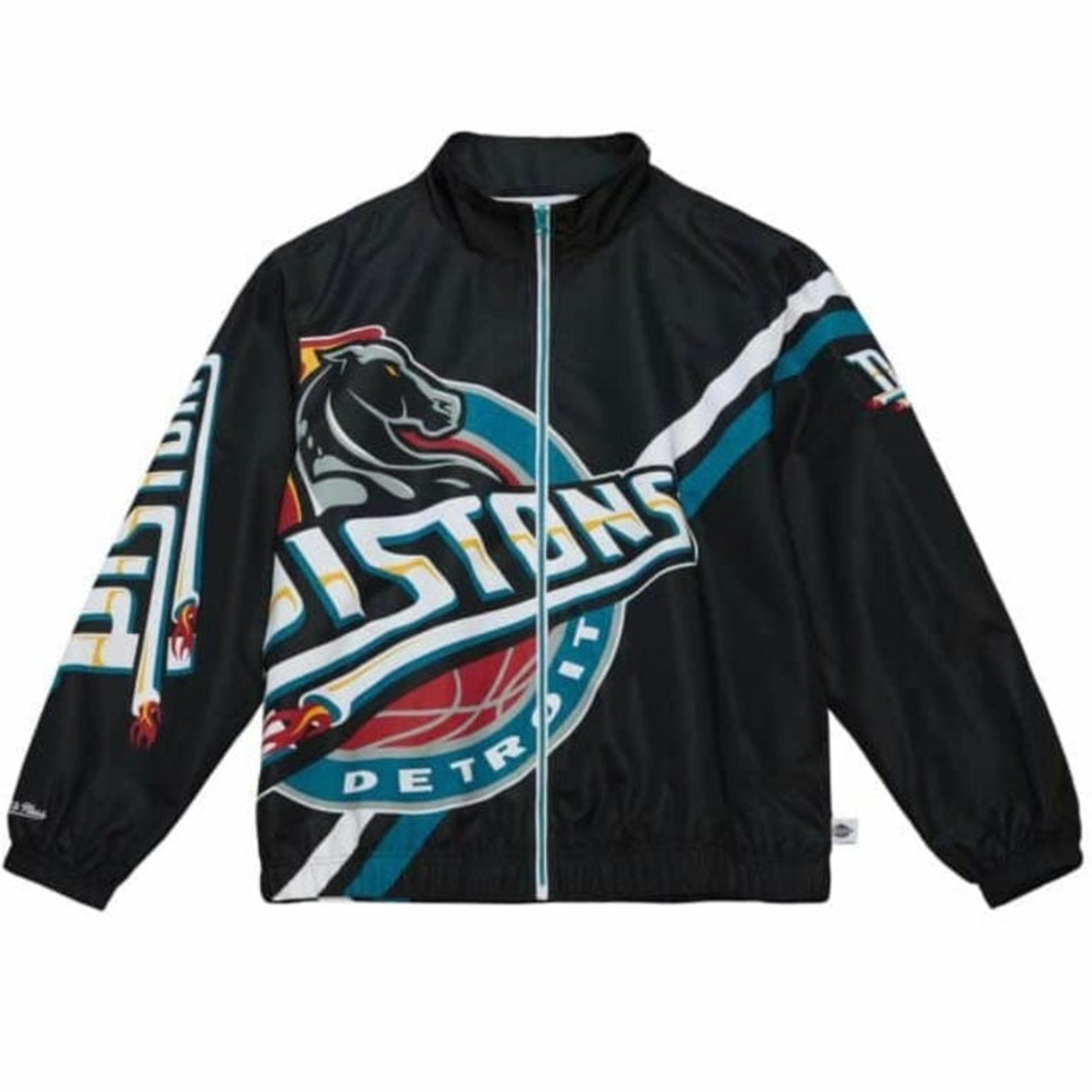 Mitchell & Ness NBA Detroit Pistons Exploded Logo Warm Up Jacket