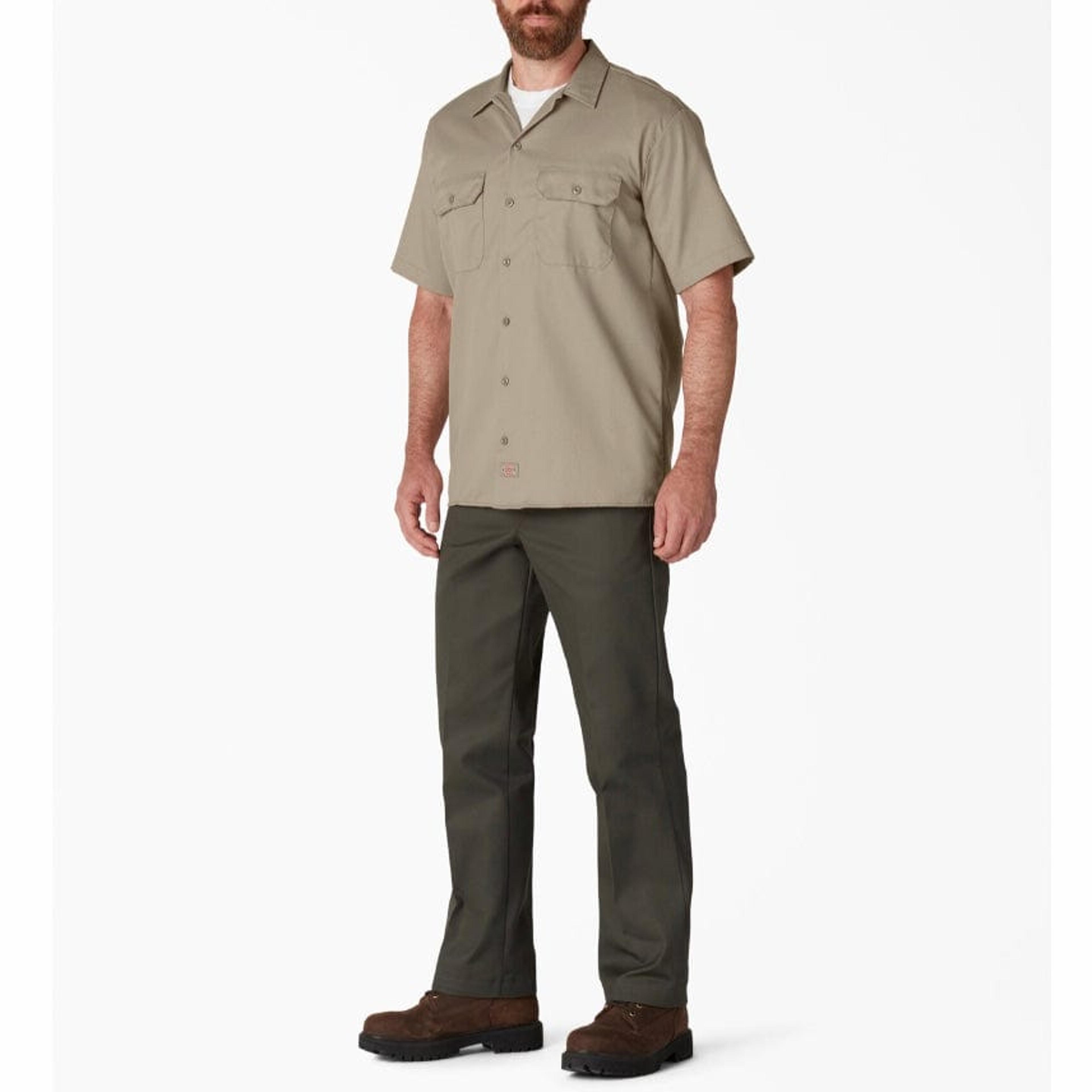 Alternate View 3 of Dickies Short Sleeve Twill Work Shirt (Desert Khaki) 1574DS
