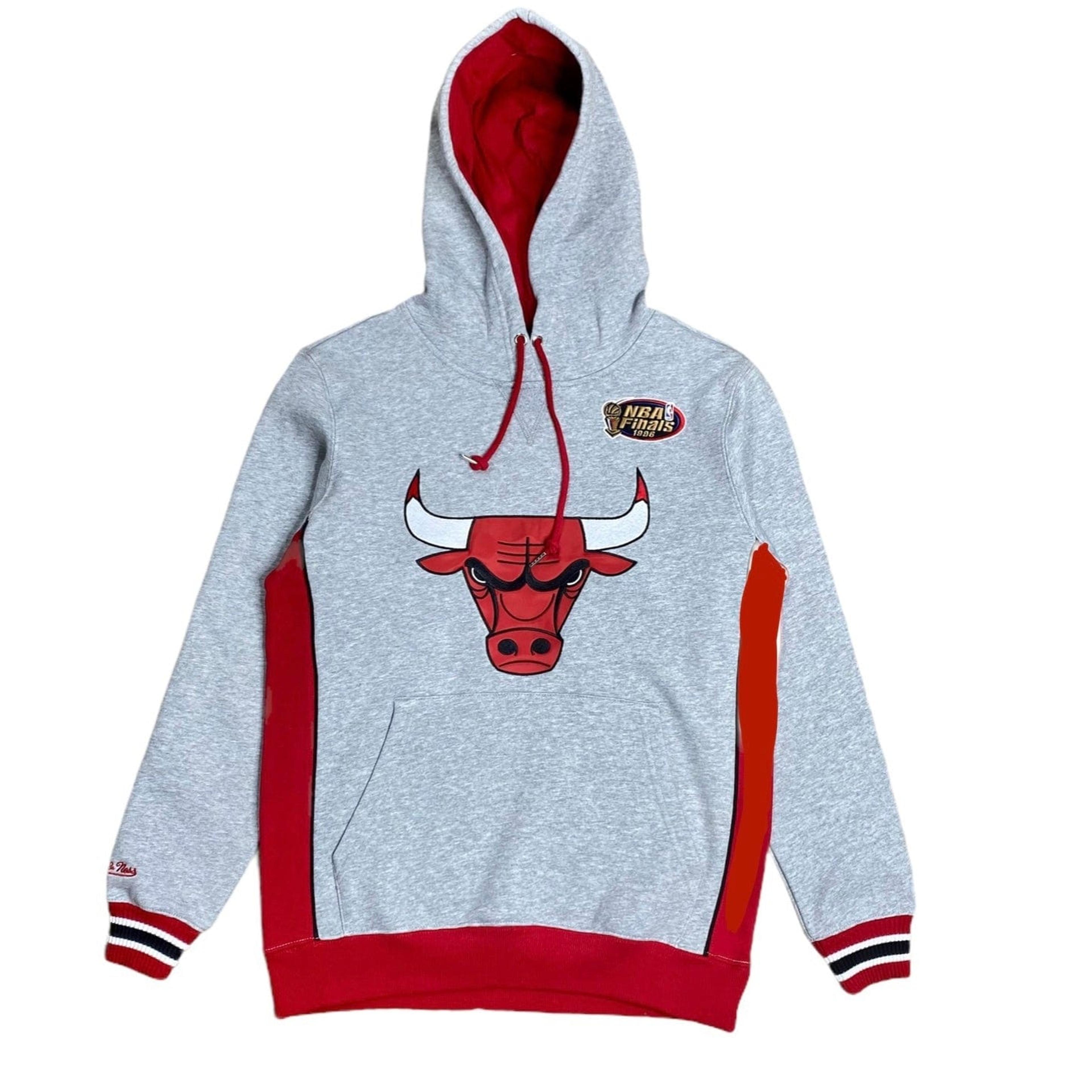 Mitchell & Ness Nba Chicago Bulls Premium Fleece Hoodie (Grey/Re