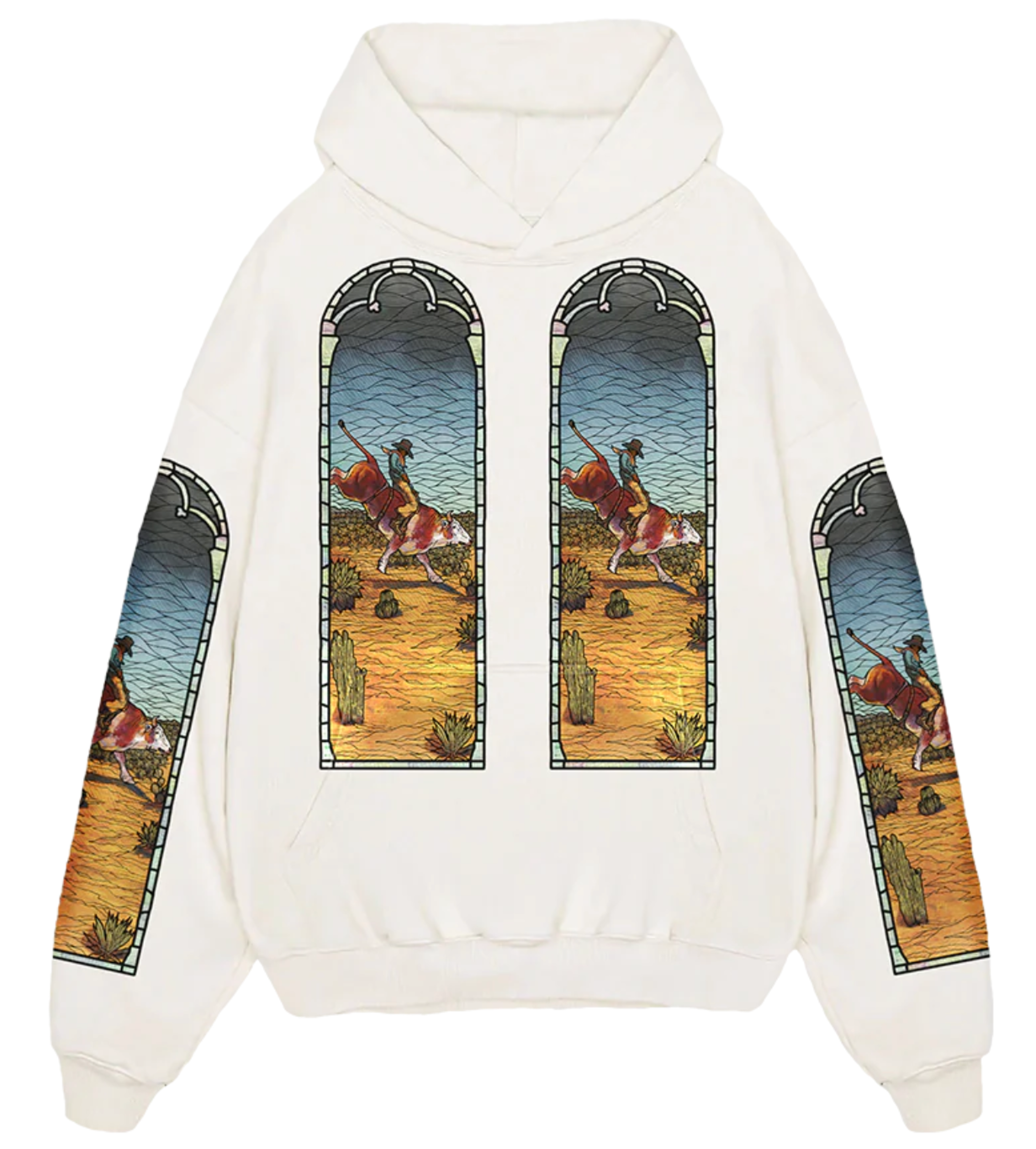 Who Decides War X EST Gee Stained Glass Hoodie - White