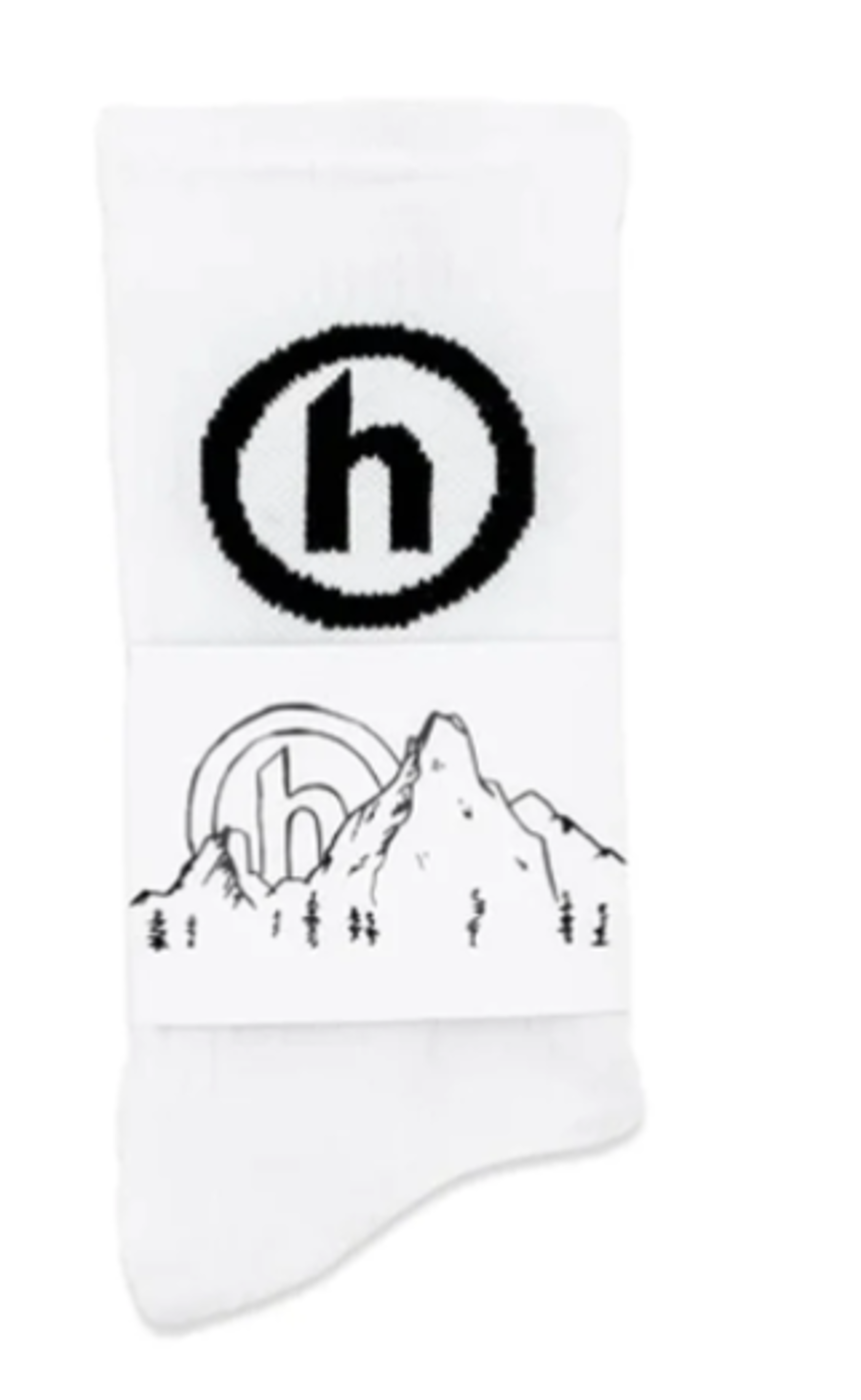 Hidden NY Crew Socks - H LOGO SOCKS - WHITE/BLACK