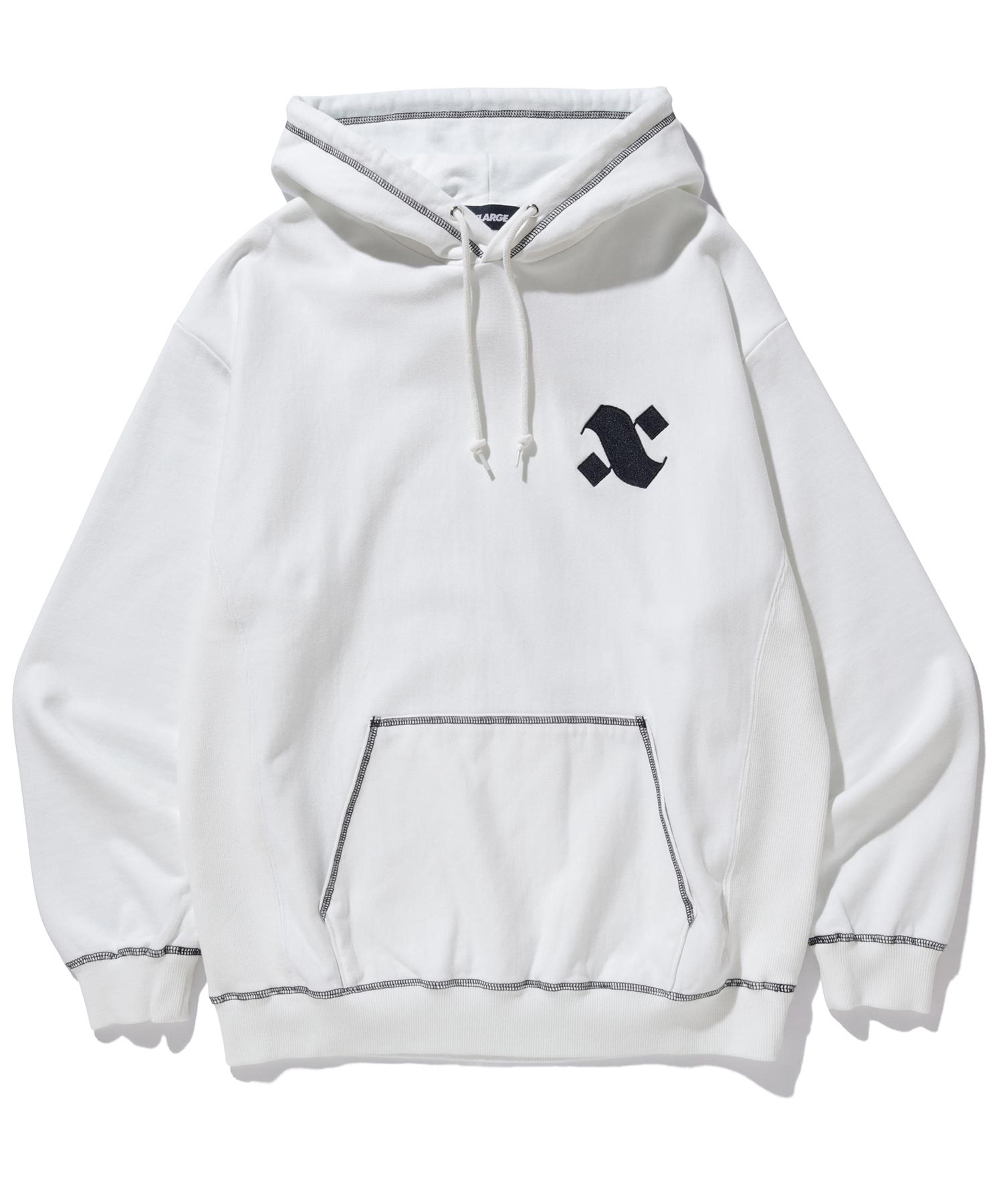 NTWRK - CONTRAST STITCH PULLOVER HOODED SWEAT