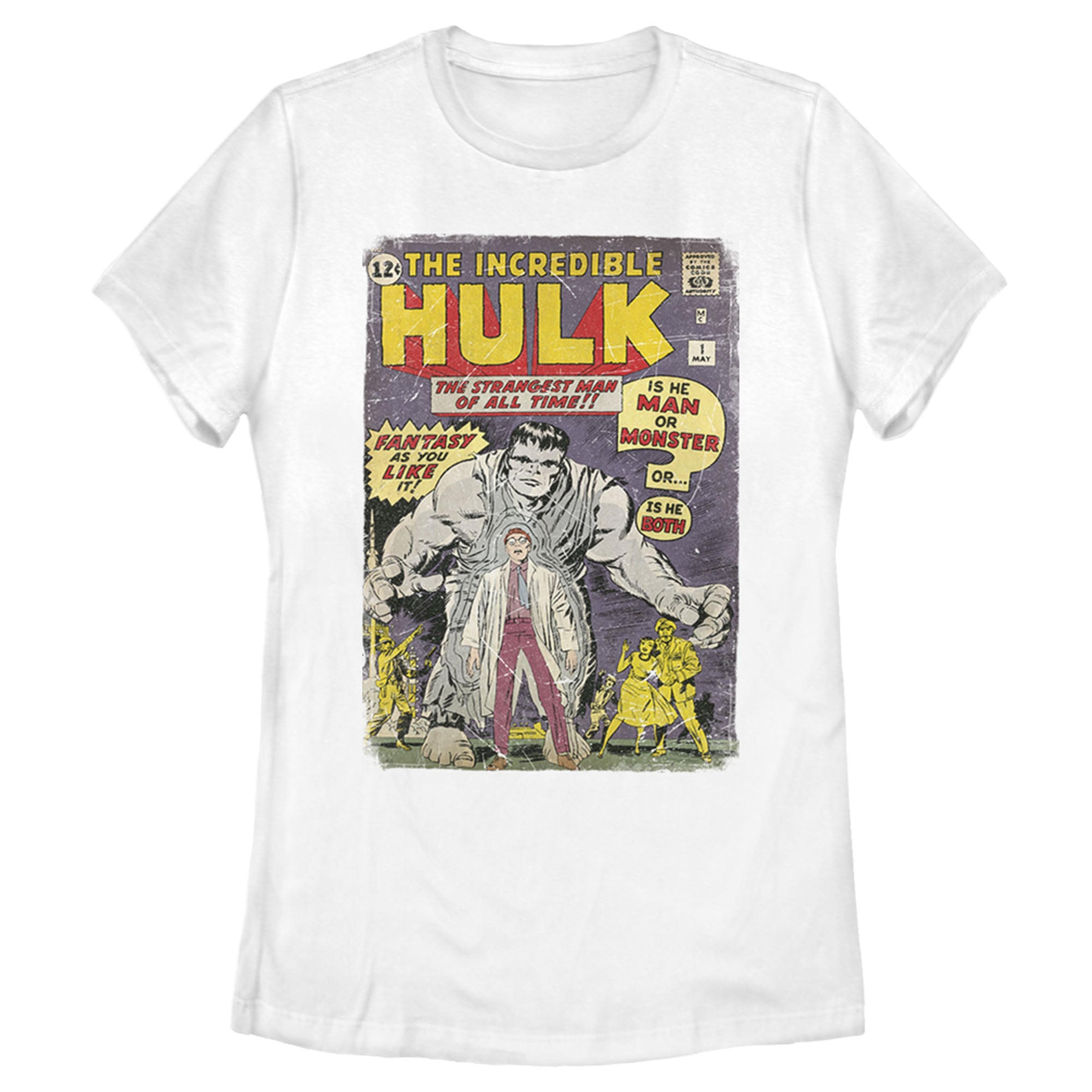 Women's Marvel Hulk Comic Book Cover Print T-Shirt
