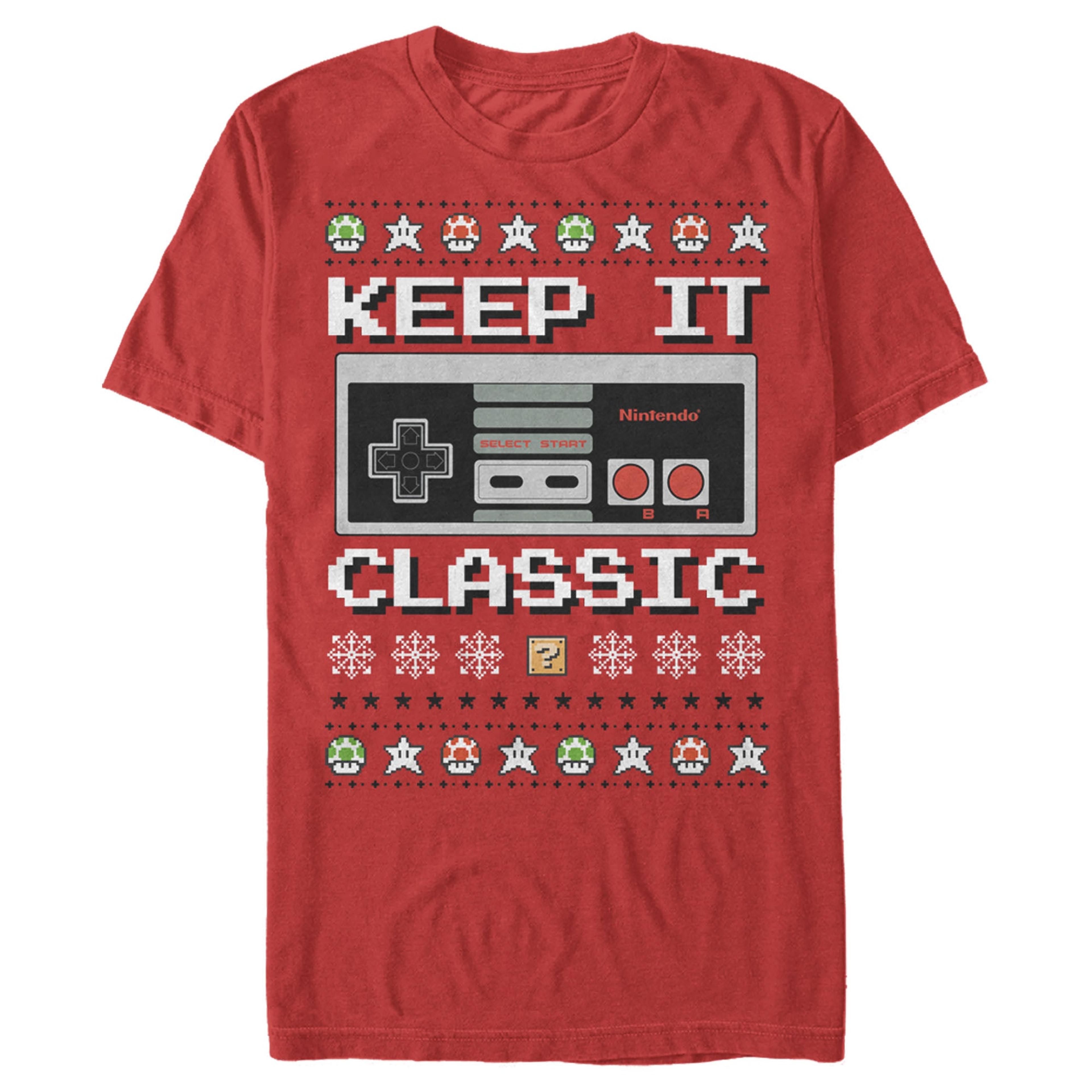 Alternate View 1 of Men's Nintendo Ugly Christmas NES Classic Controller T-Shirt