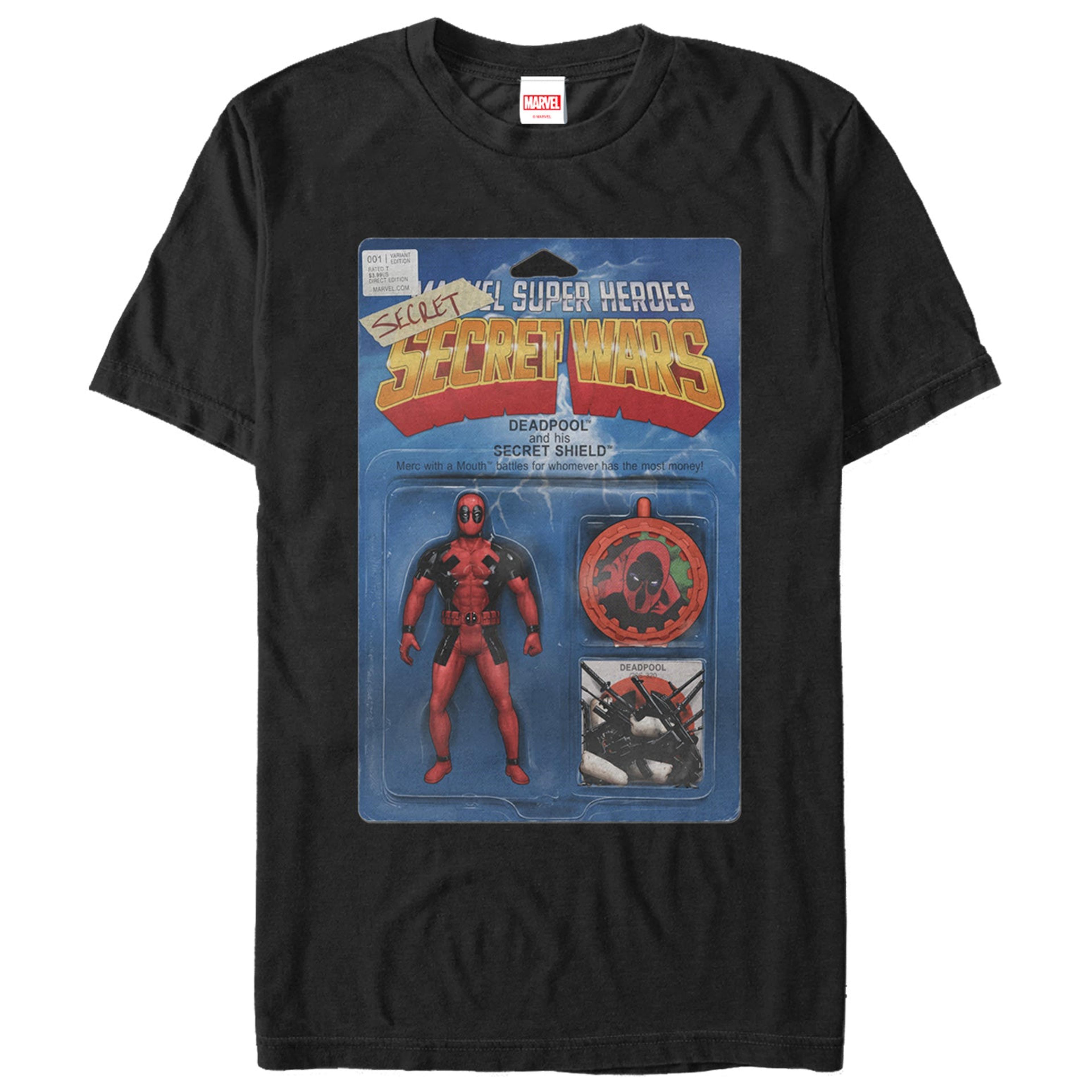 Men's Marvel Deadpool Secret Action Figure T-Shirt