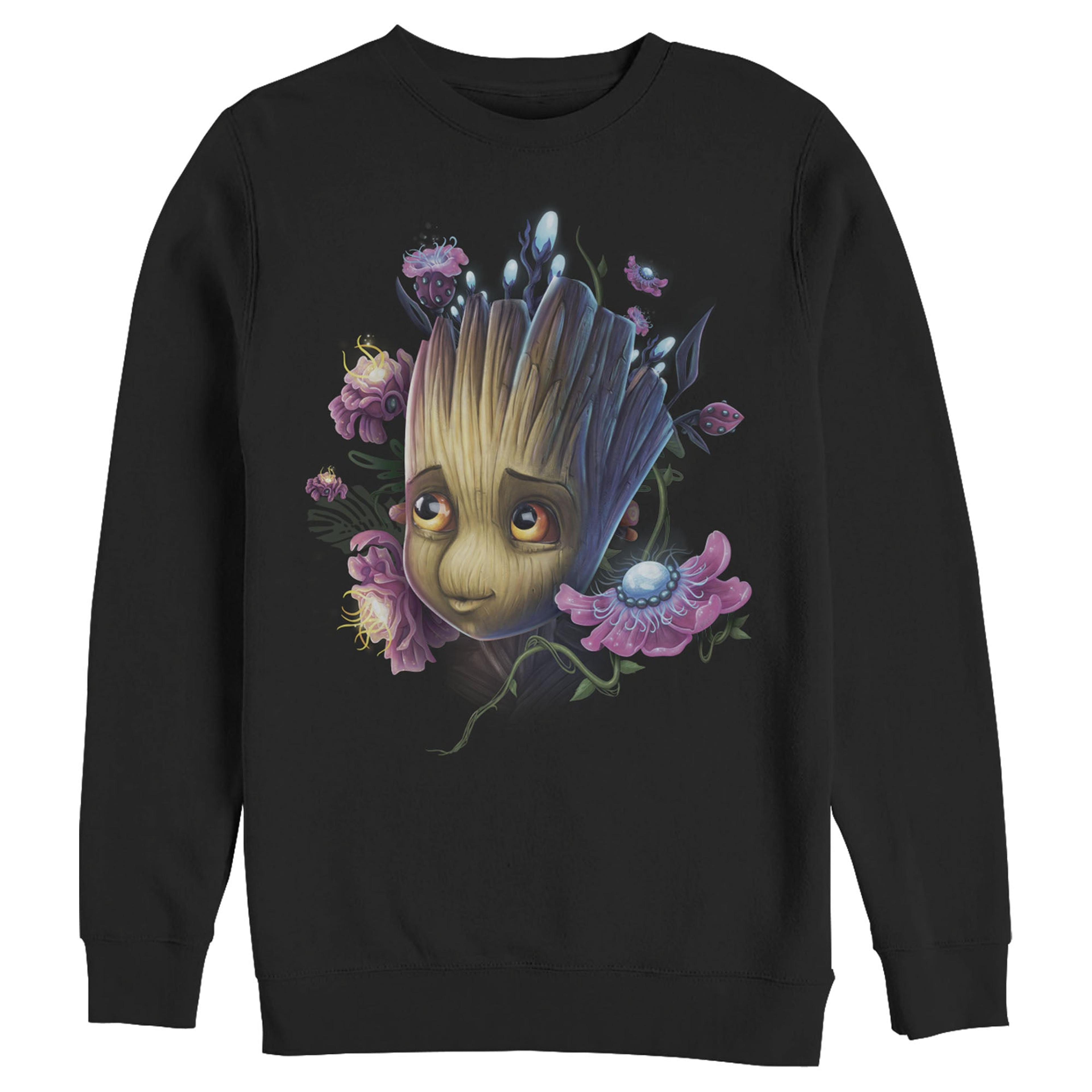 Men's Marvel Guardians of the Galaxy Flower Baby Groot Sweatshir