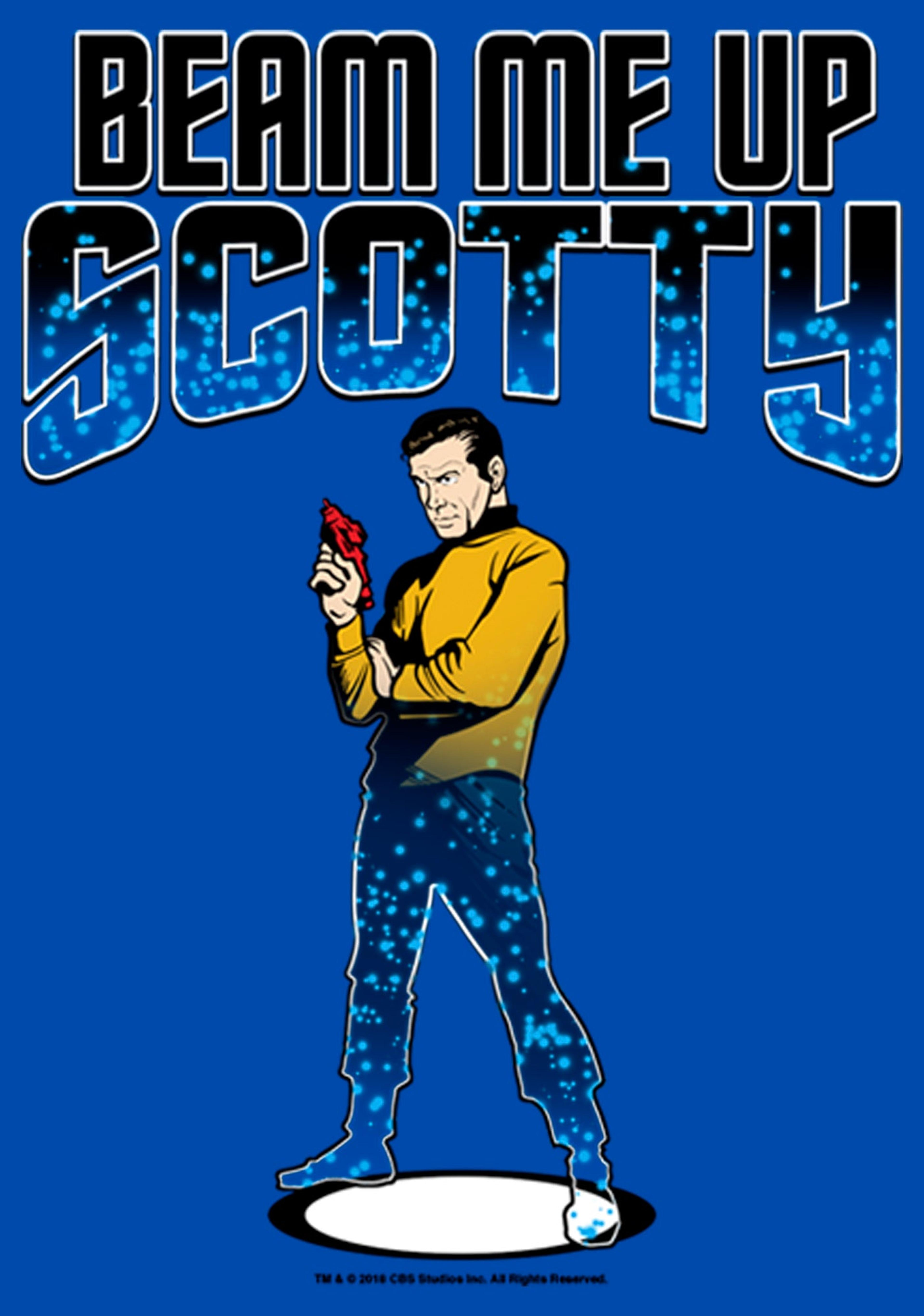 Alternate View 1 of Boy's Star Trek Cartoon Kirk Beam Me Up Scotty Transporter T-Shi