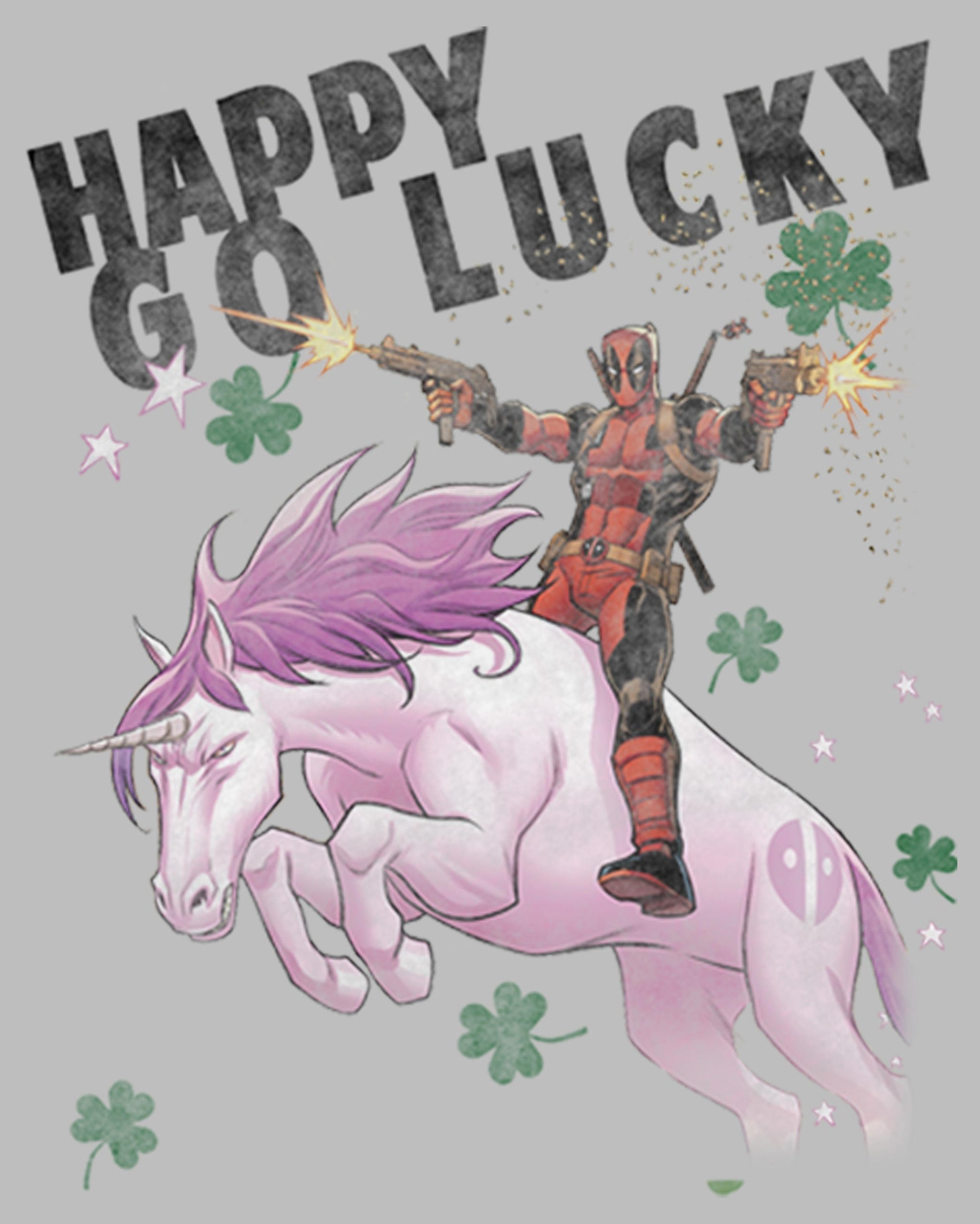 Alternate View 1 of Men's Marvel Deadpool St. Patrick's Day Happy Go Lucky Unicorn L