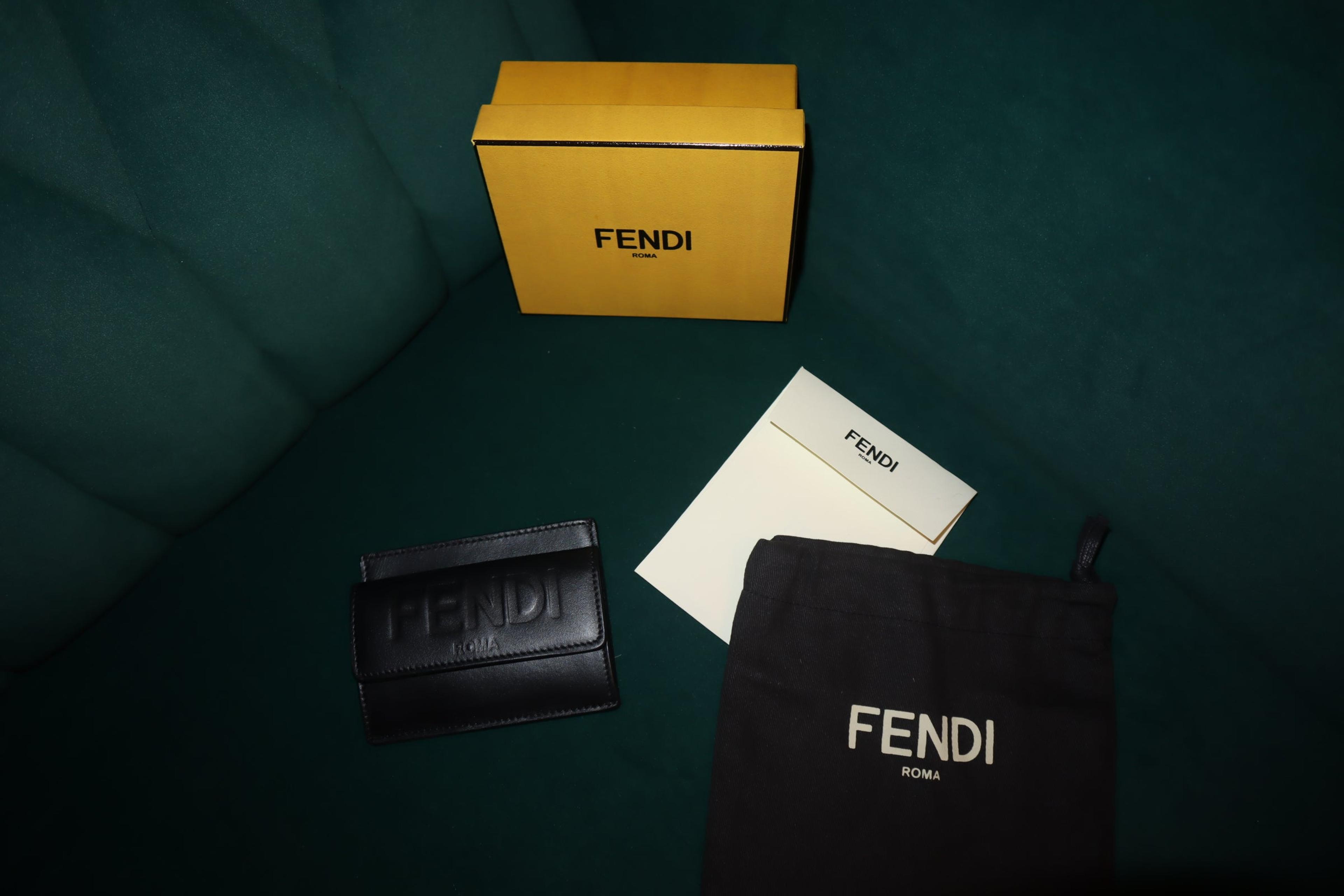 Alternate View 2 of Fendi Embossed Logo Leather Card Case in Black