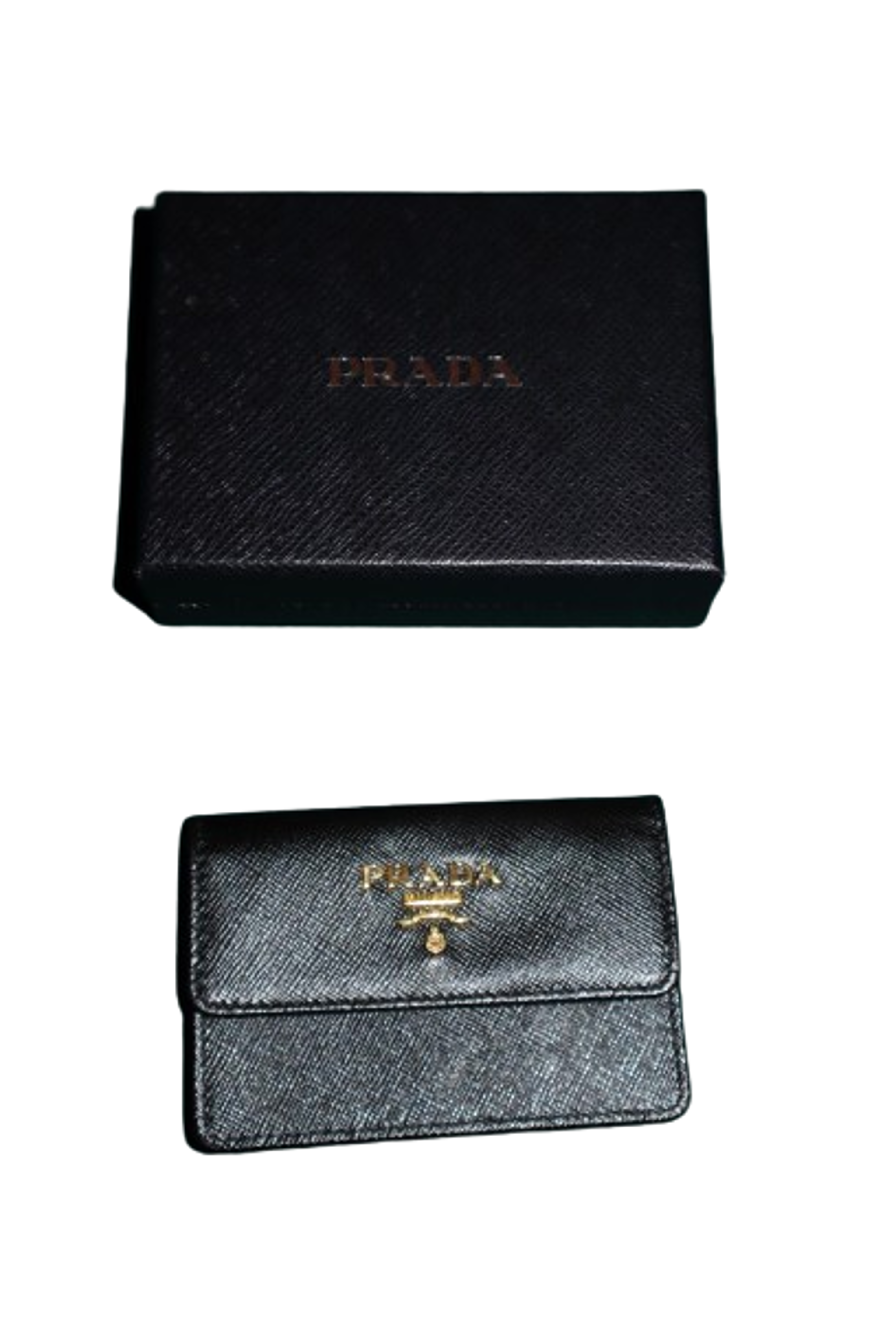 Alternate View 10 of Prada Black Saffiano Leather Flap Card Holder NEW