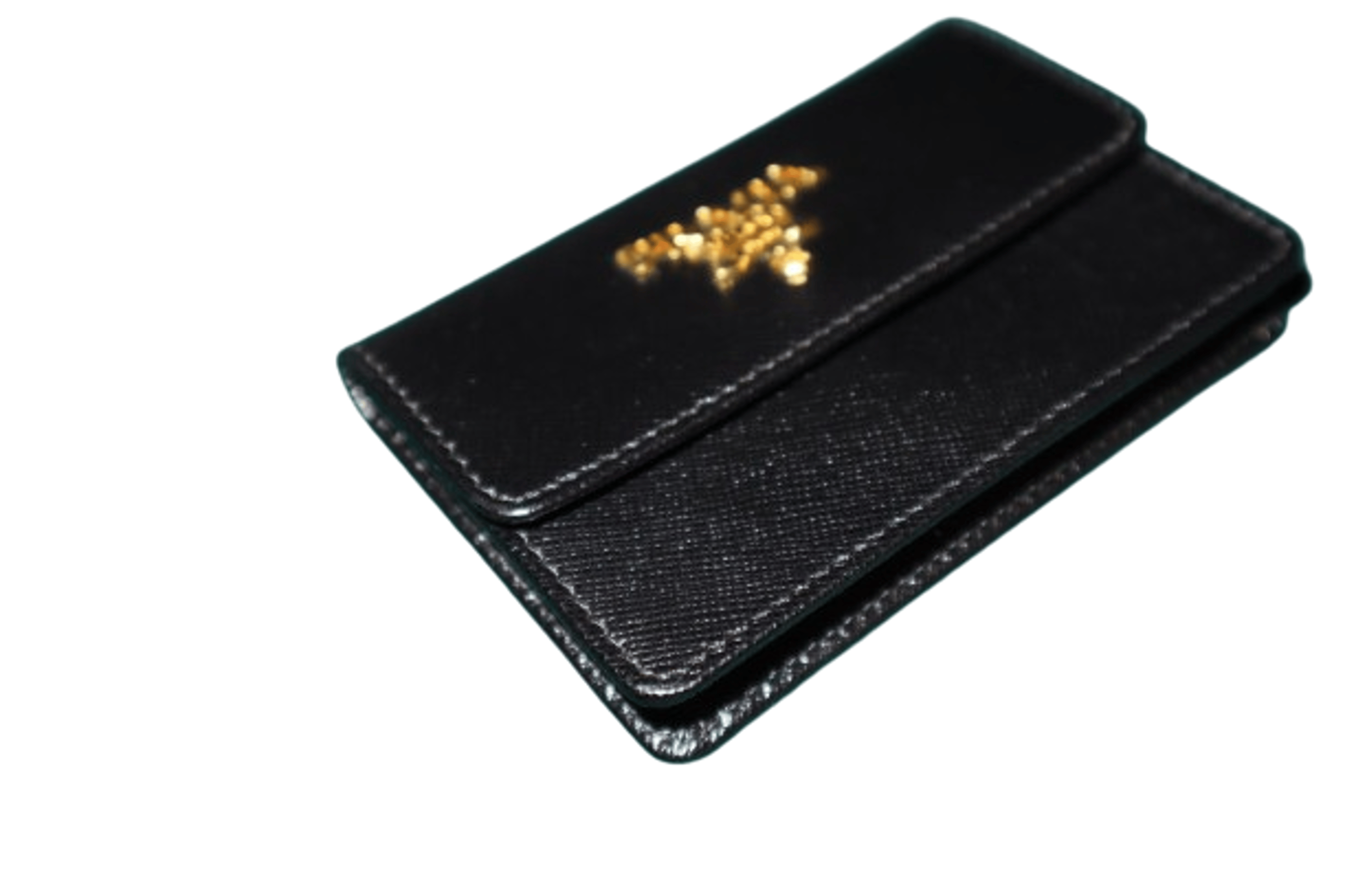 Alternate View 9 of Prada Black Saffiano Leather Flap Card Holder NEW