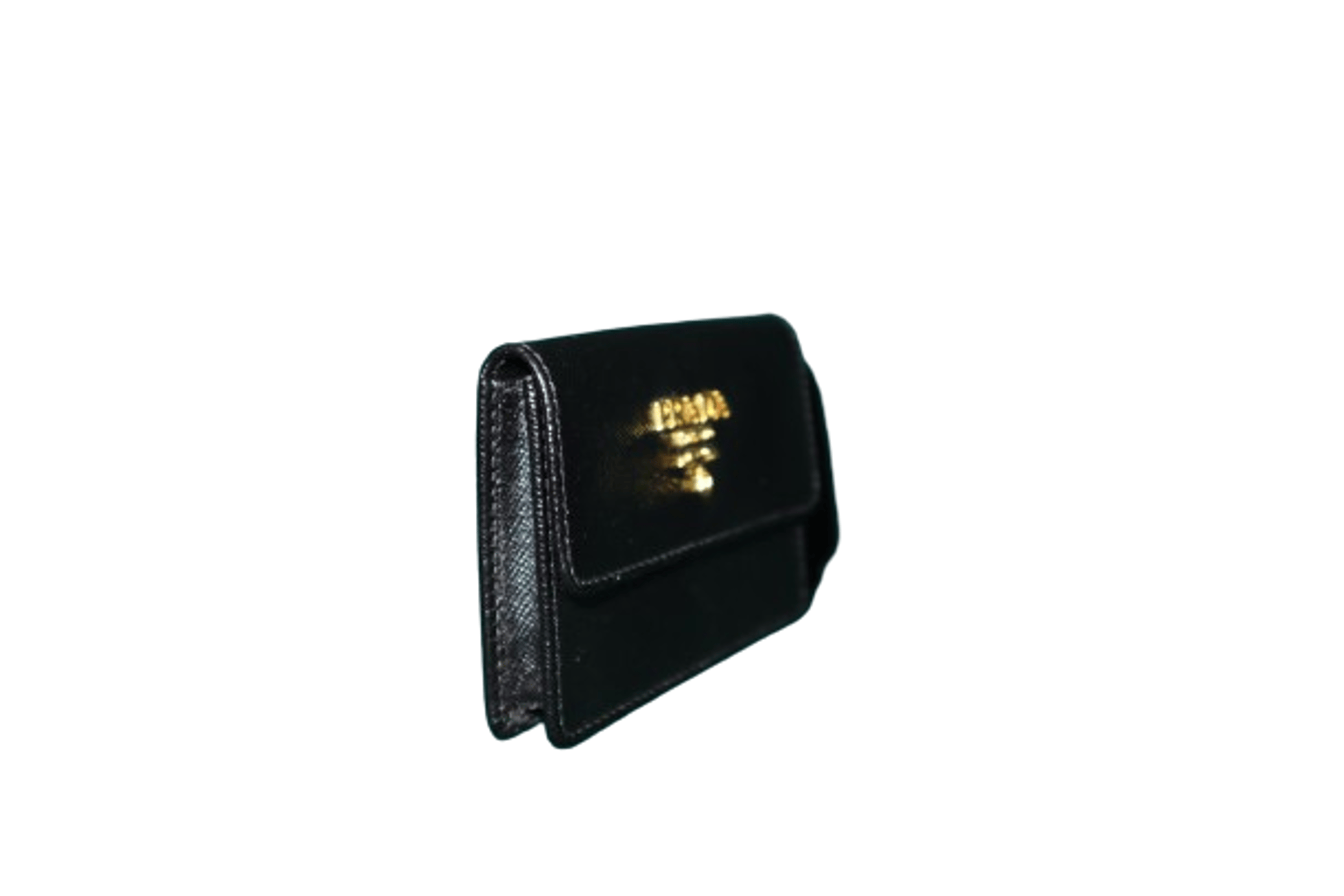 Alternate View 8 of Prada Black Saffiano Leather Flap Card Holder NEW