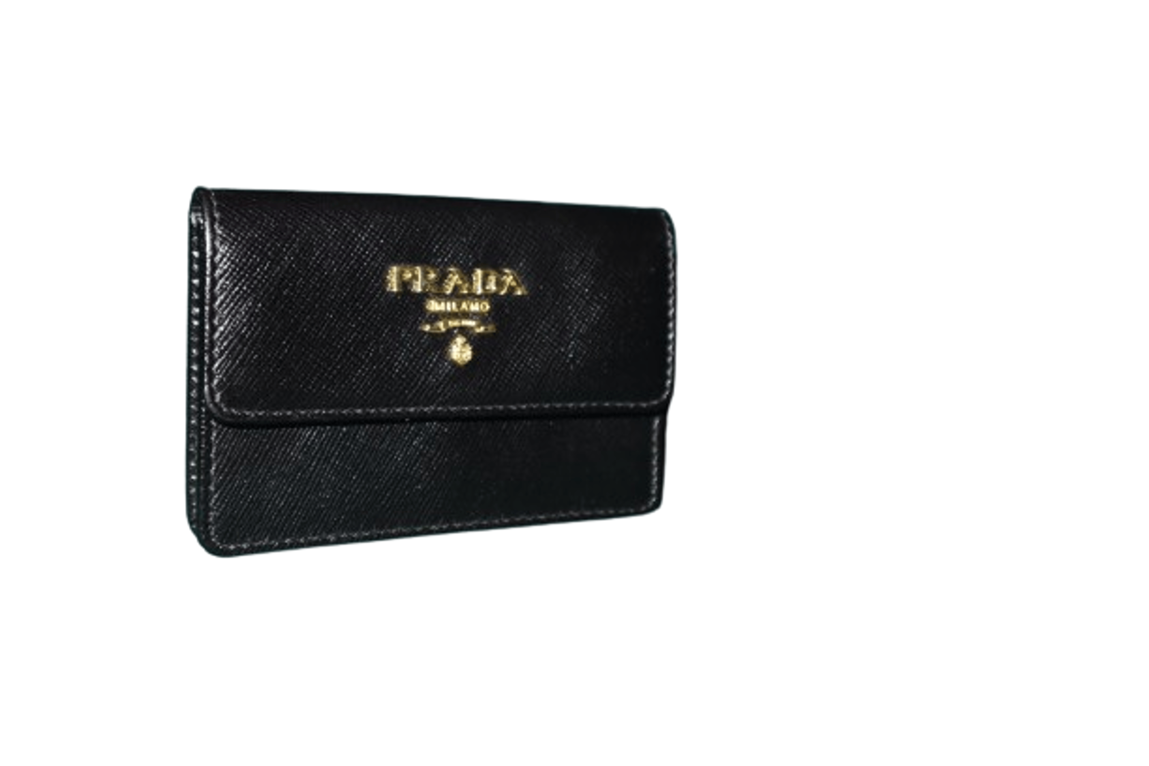 Alternate View 7 of Prada Black Saffiano Leather Flap Card Holder NEW