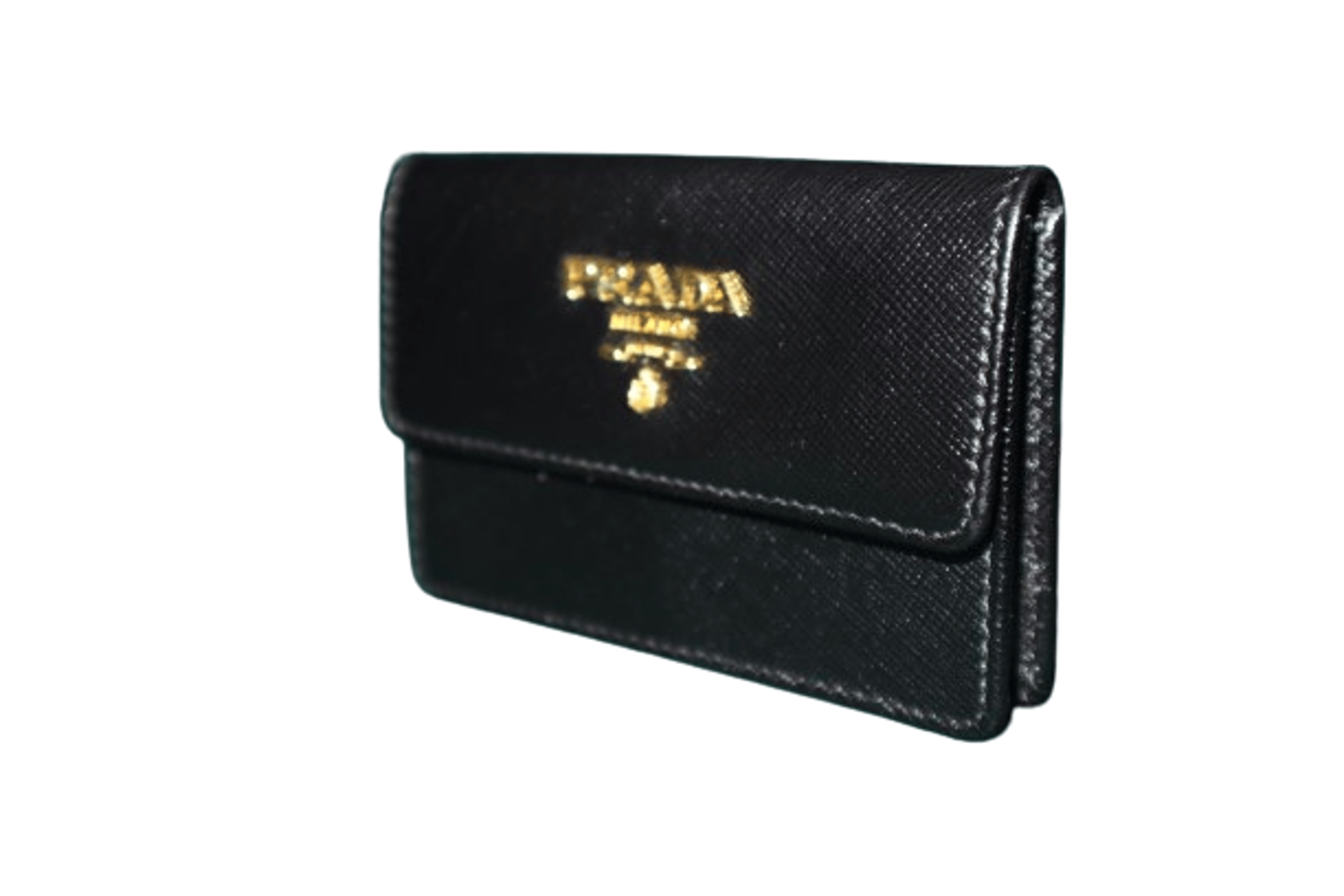 Alternate View 6 of Prada Black Saffiano Leather Flap Card Holder NEW