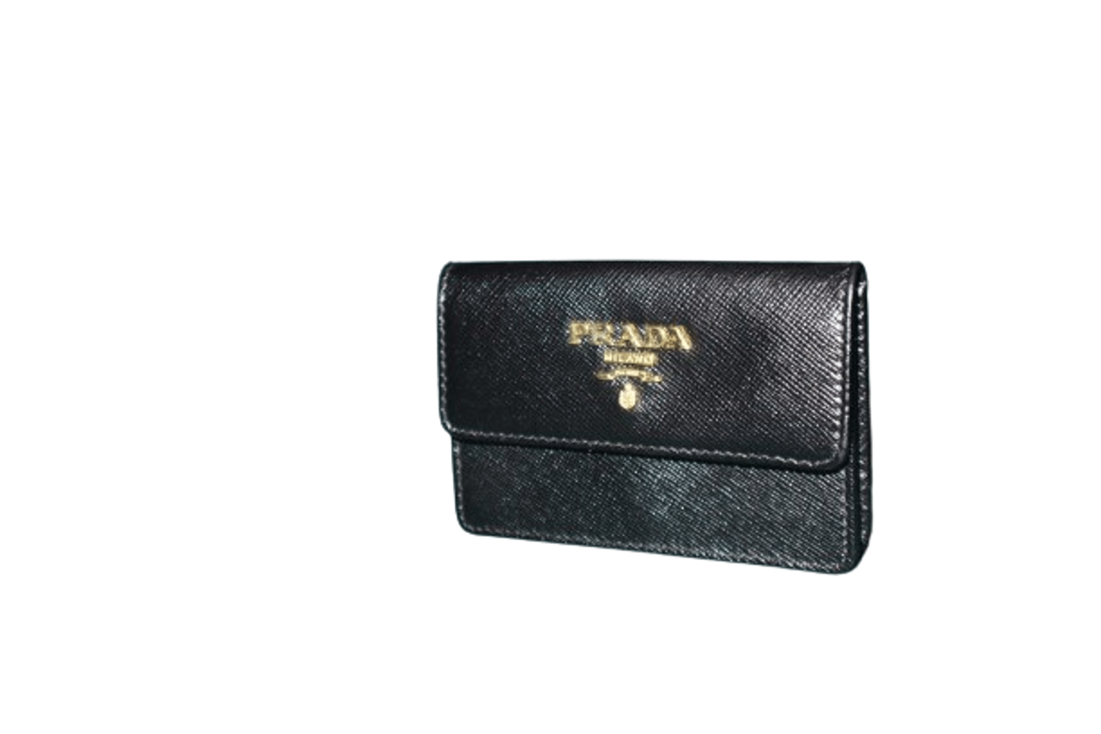 Alternate View 3 of Prada Black Saffiano Leather Flap Card Holder NEW