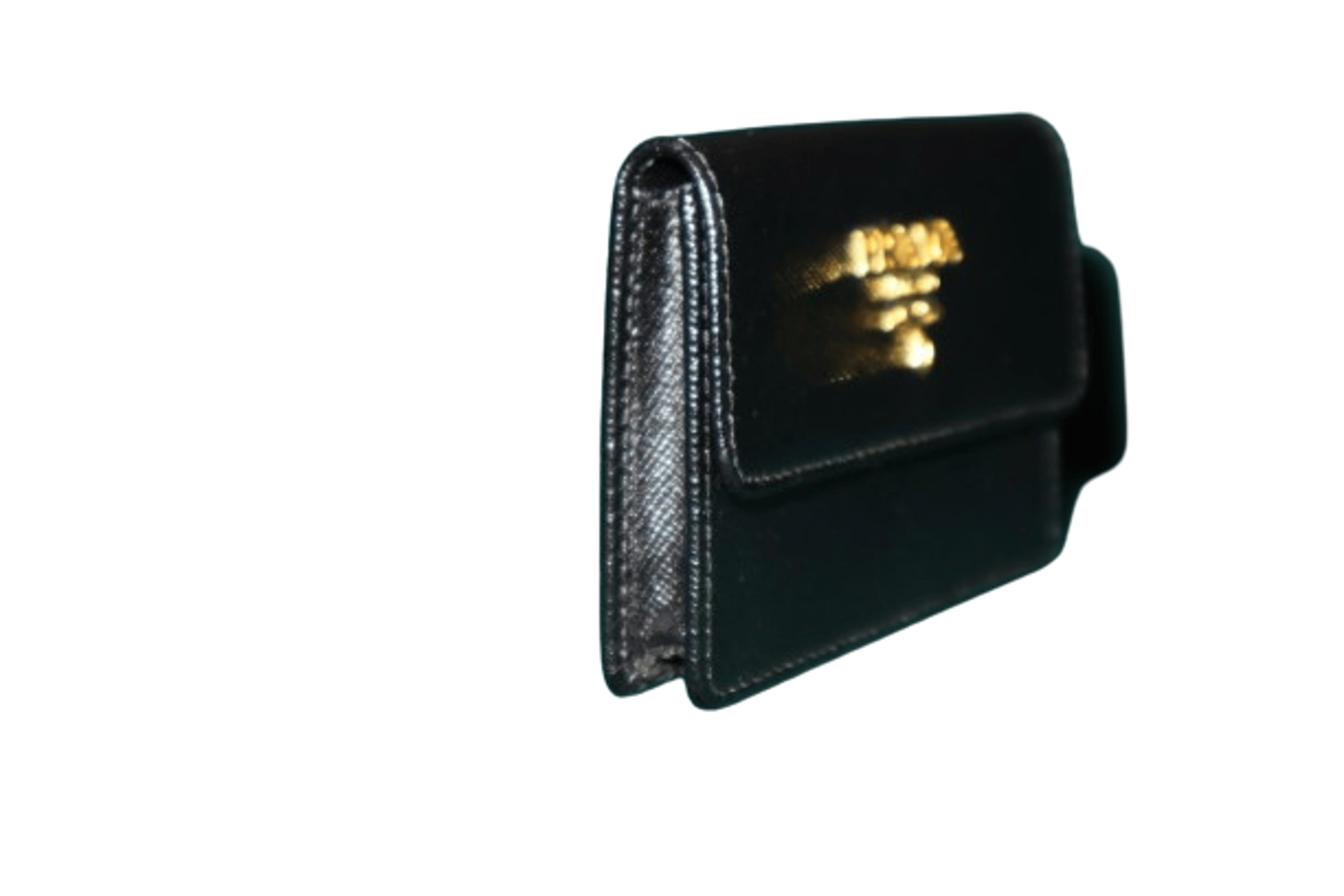 Alternate View 2 of Prada Black Saffiano Leather Flap Card Holder NEW
