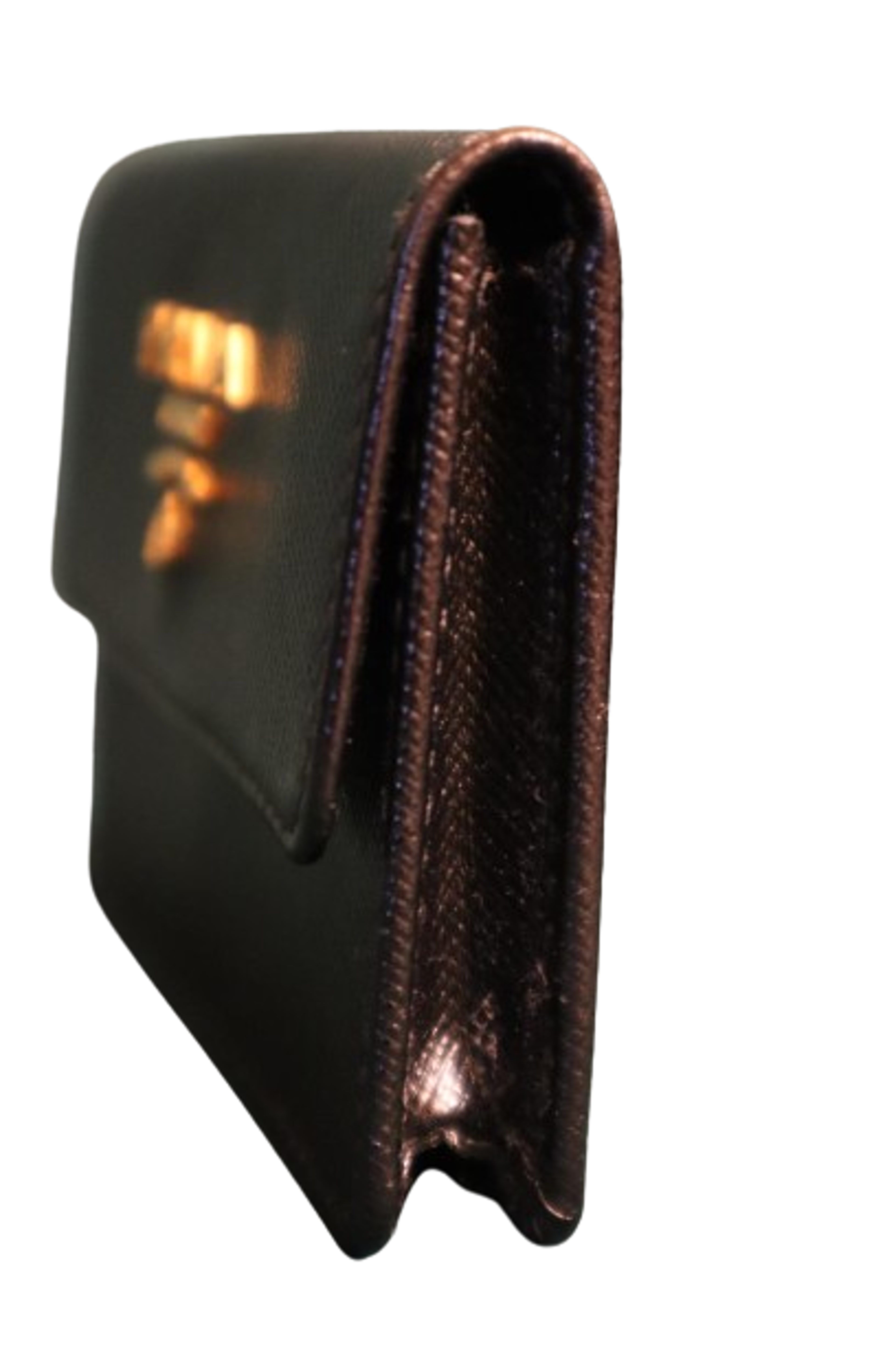 Alternate View 1 of Prada Black Saffiano Leather Flap Card Holder NEW
