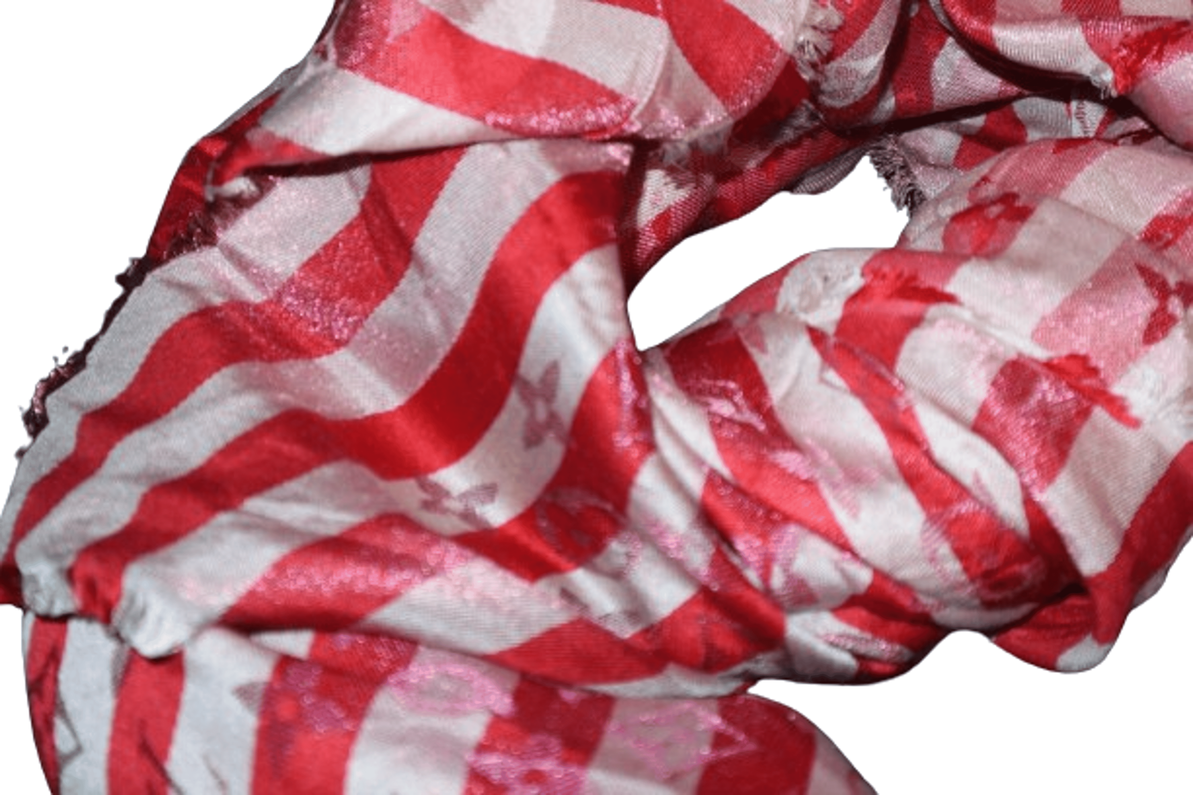 Alternate View 4 of Louis Vuitton Red White Stripe Silk Blend Scarf