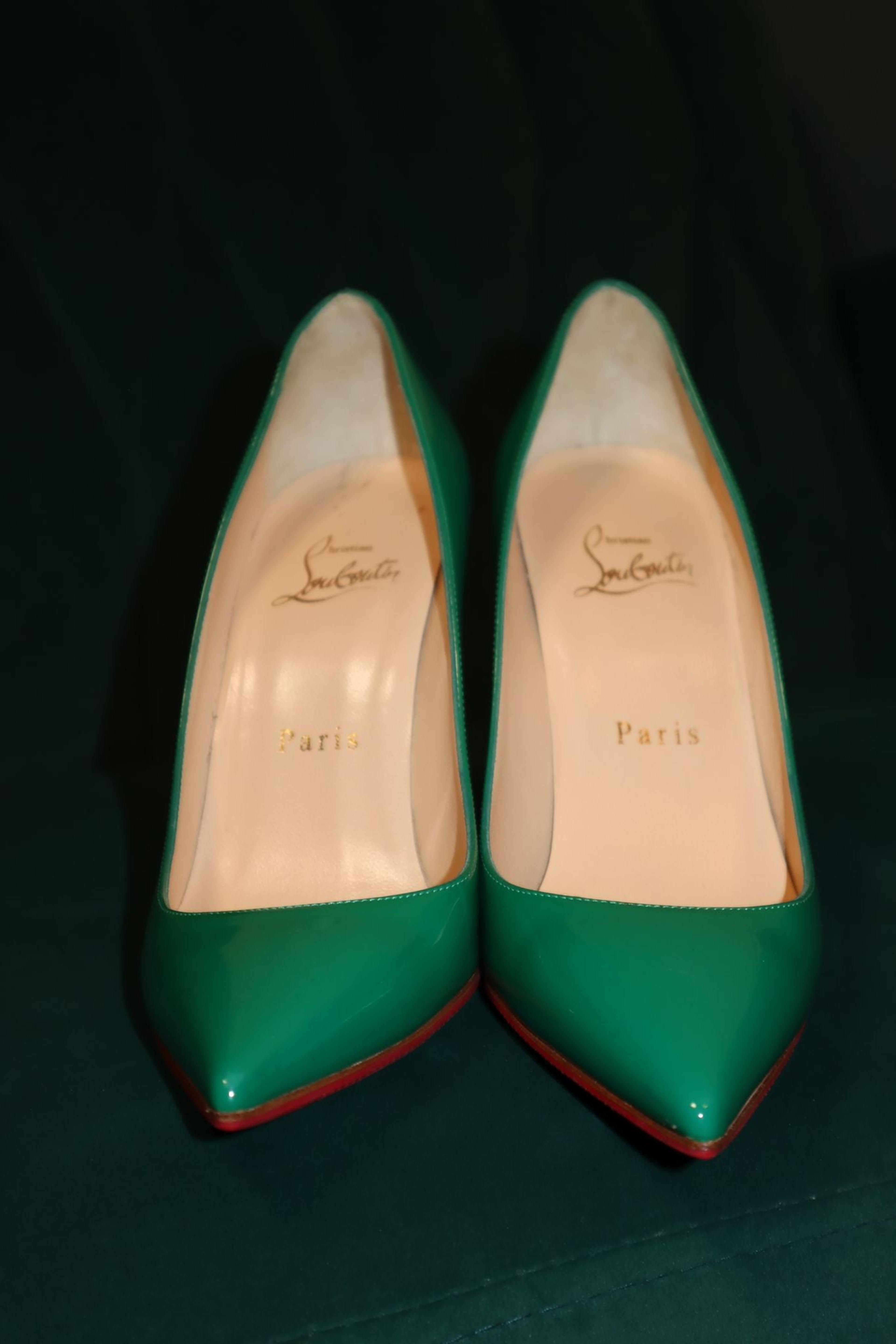 Alternate View 1 of Christian Louboutin Green Patent Leather Kate Pumps 35.5