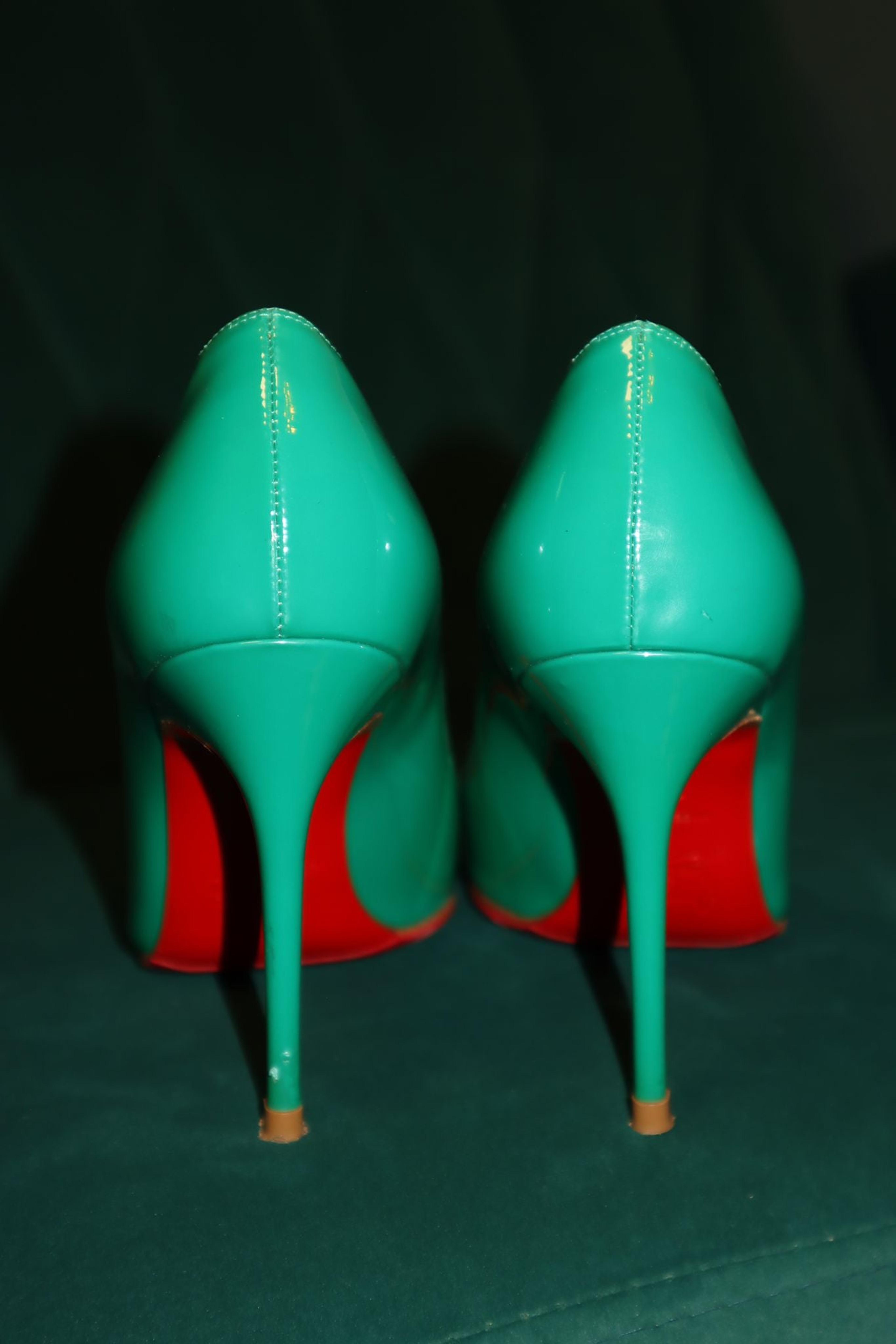 Alternate View 5 of Christian Louboutin Green Patent Leather Kate Pumps 35.5