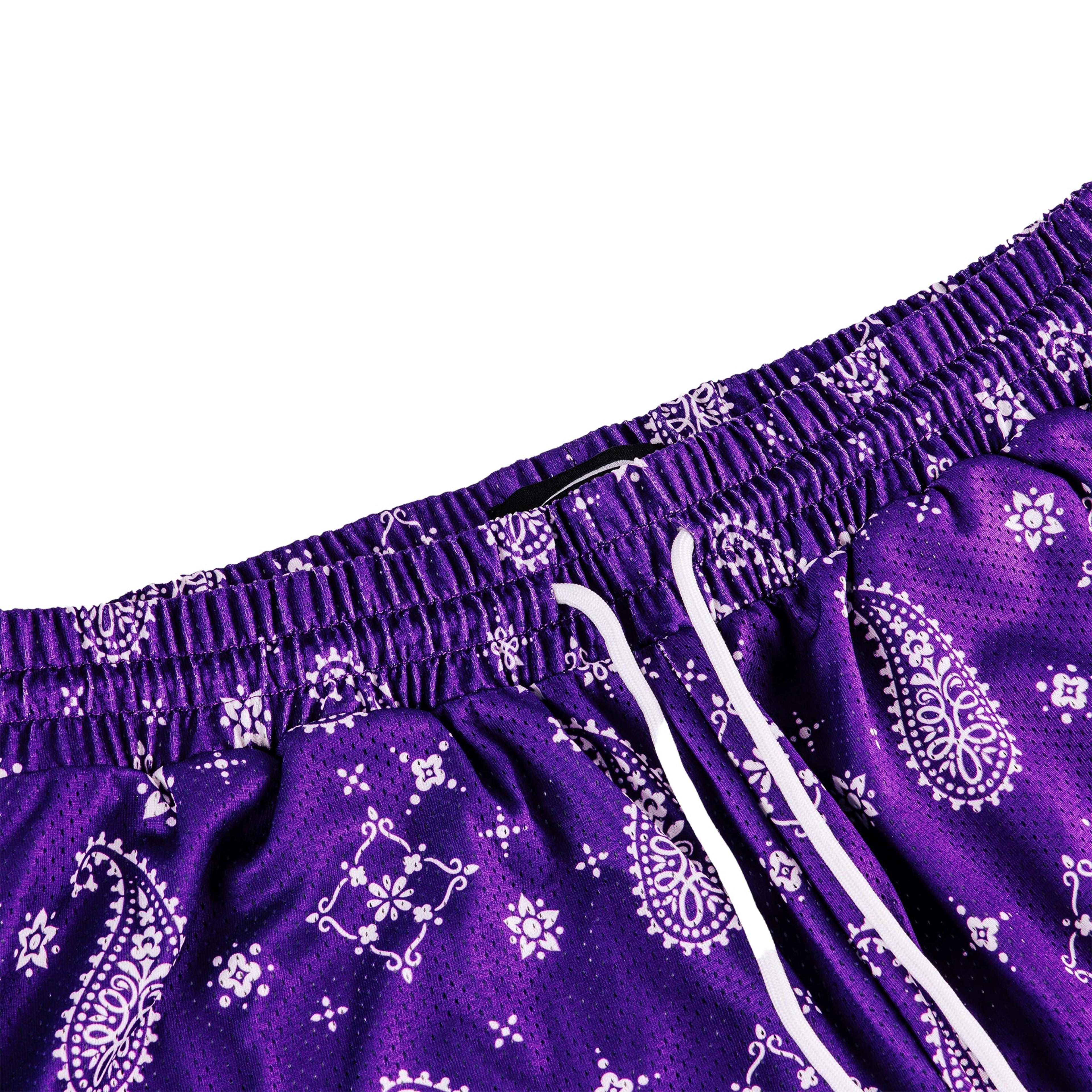 Alternate View 4 of Common Hype Purple Premium Paisley Mesh Short