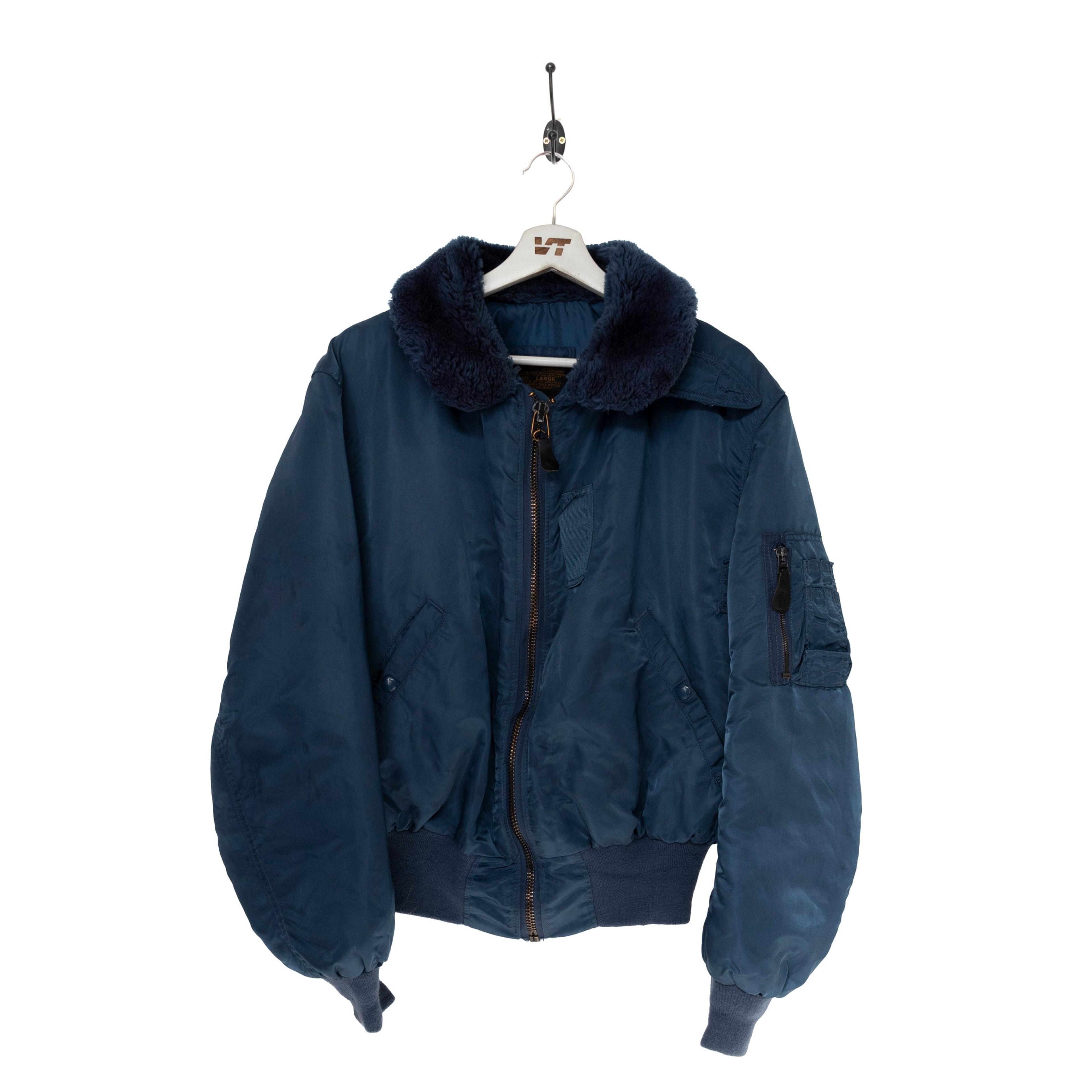 Avirex Air Force Blue Shearling Bomber Jacket
